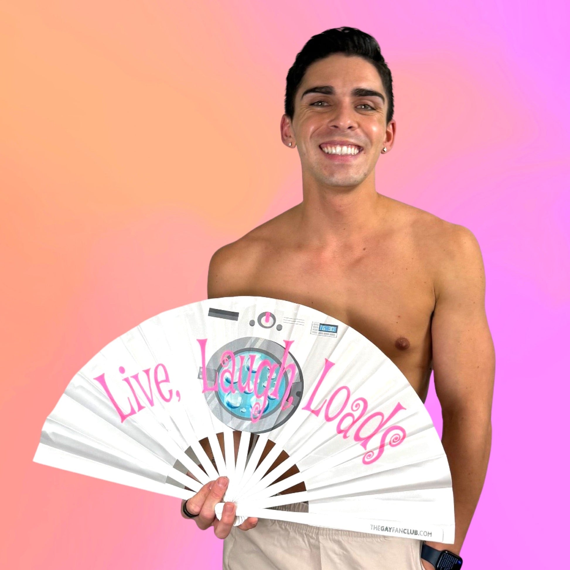 Clack Hand Fan - Live Laugh Loads clack-hand-fan-live-laugh-loads-lifestyle