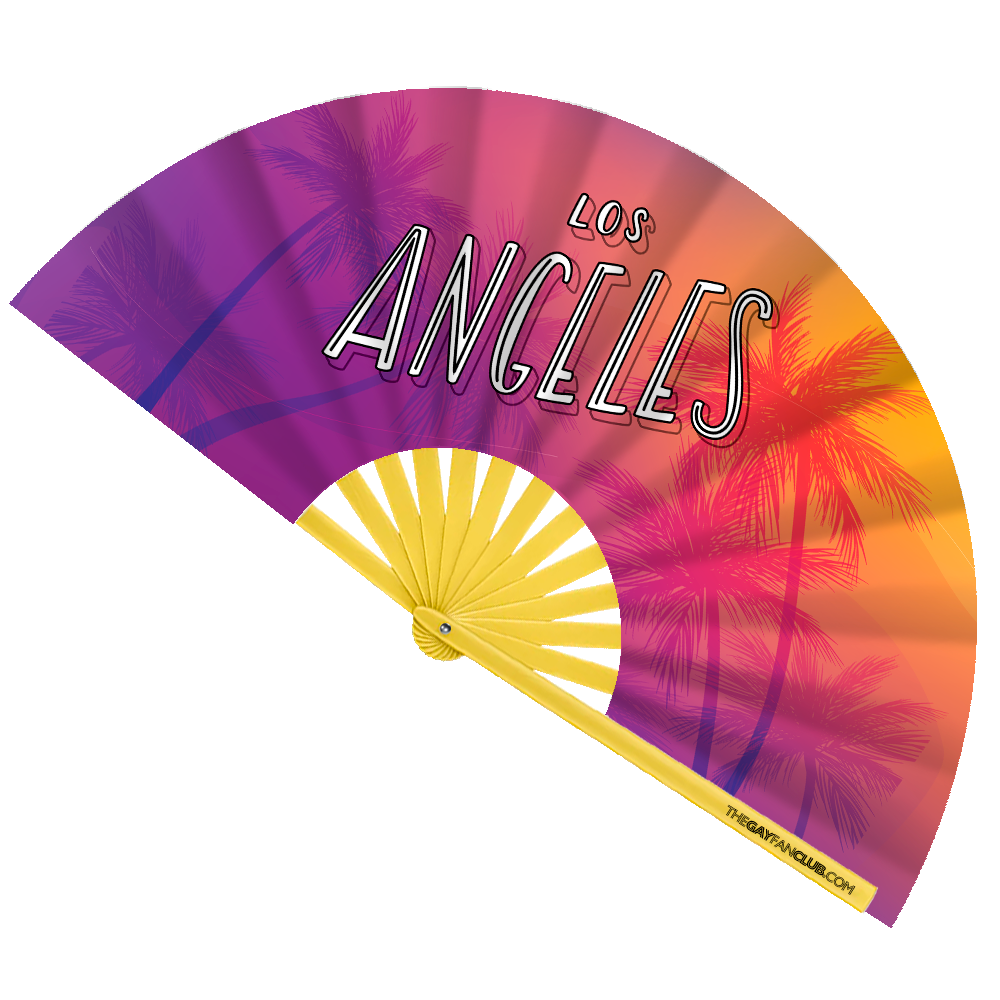 Clack Hand Fan - Los Angeles Pride (UV) clack-hand-fan-los-angeles-pride-uv-front