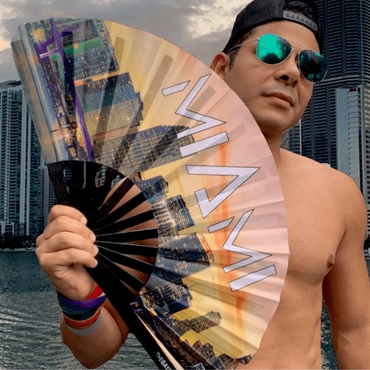 Clack Hand Fan - Miami Pride clack-hand-fan-miami-pride-lifestyle
