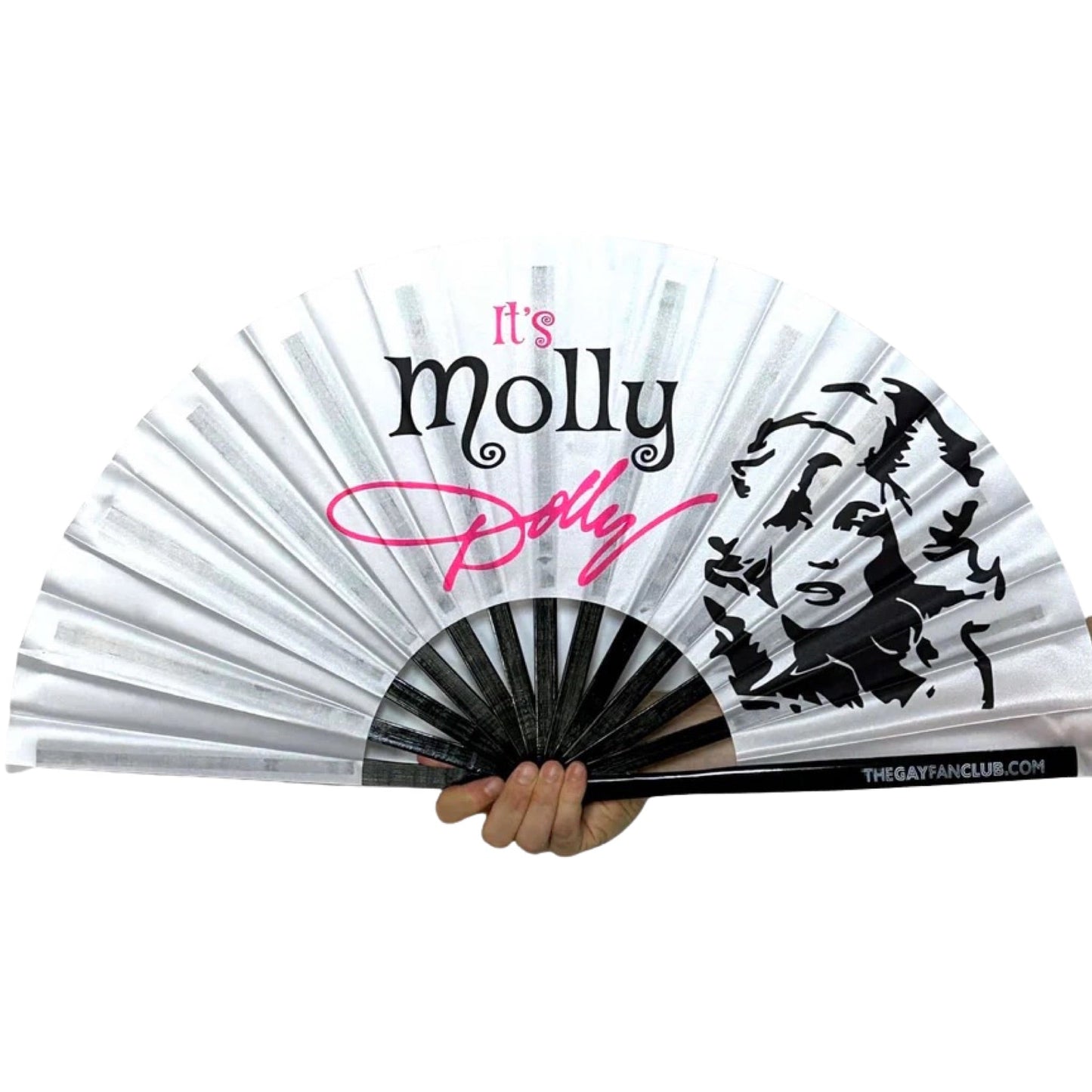 Clack Hand Fan - Molly Dolly (UV) Default Title clack-hand-fan-molly-dolly-uv-black-front
