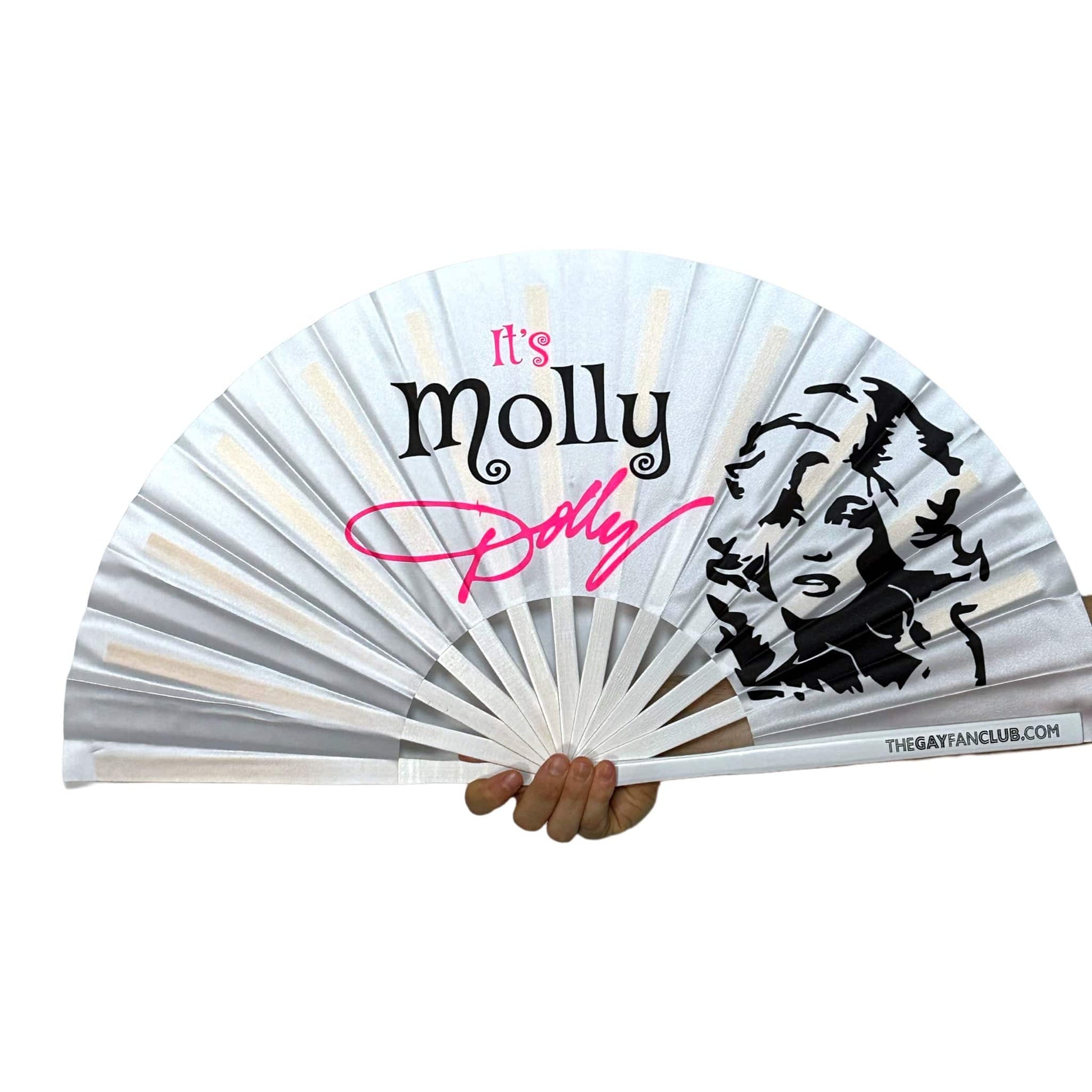 Clack Hand Fan - Molly Dolly (UV) clack-hand-fan-molly-dolly-uv-the-gay-fan-club