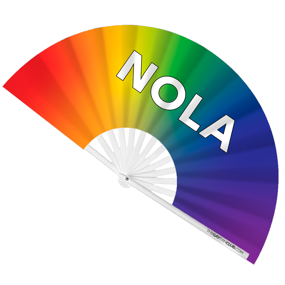 Clack Hand Fan - NOLA Rainbow clack-hand-fan-nola-rainbow-front
