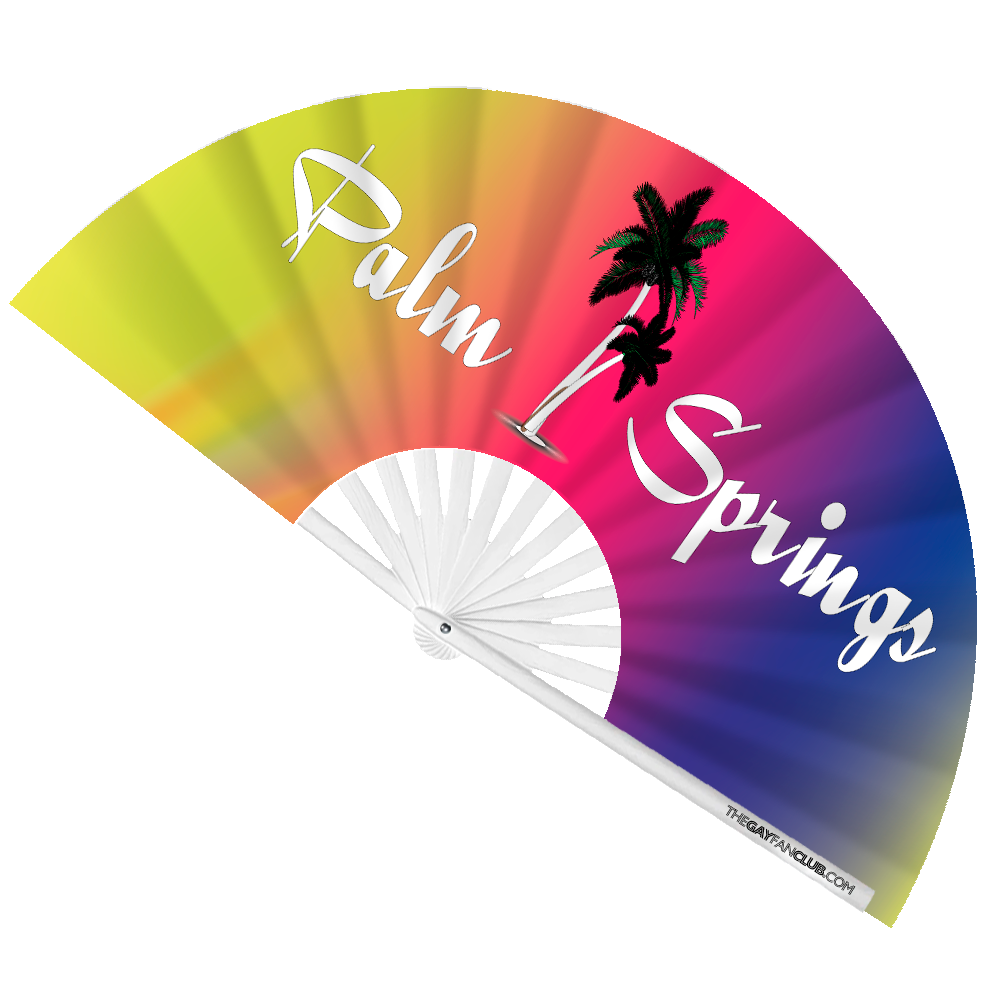 Clack Hand Fan - Palm Springs Pride clack-hand-fan-palm-springs-pride-front