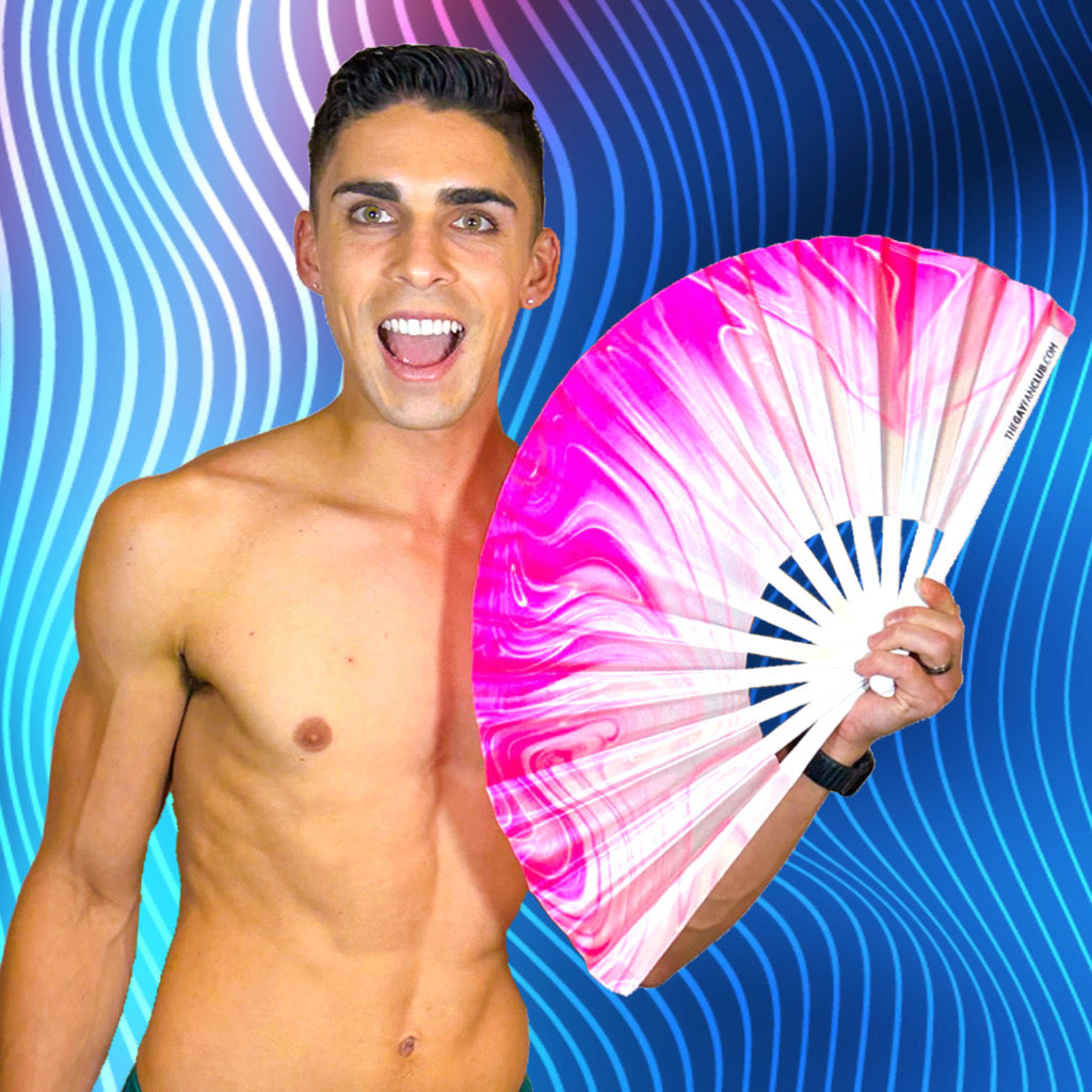 Clack Hand Fan - Pink Pussy (UV) clack-hand-fan-pink-uv-the-gay-fan-club-lifestyle