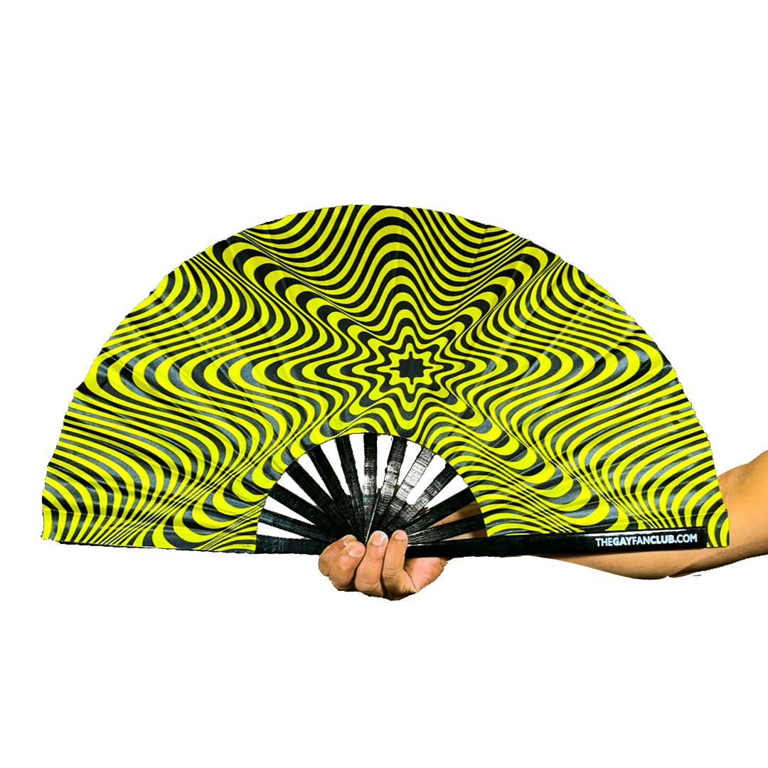 Clack Hand Fan - Stranger Danger (UV) clack-hand-fan-stranger-danger-uv-the-gay-fan-club