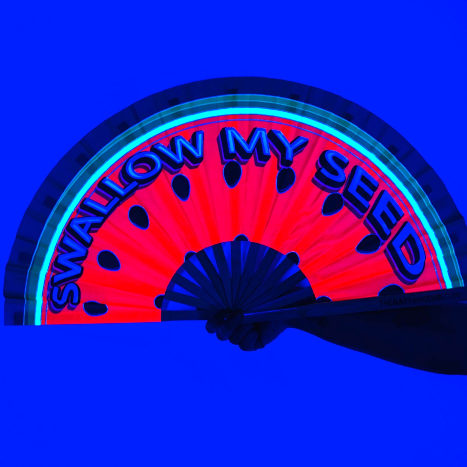 Clack Hand Fan - Watermelon (UV) clack-hand-fan-watermelon-uv-blacklight