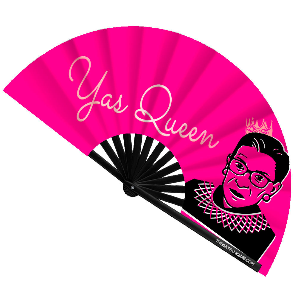 Clack Hand Fan - Yas Queen (RBG) clack-hand-fan-yas-queen-rbg-front