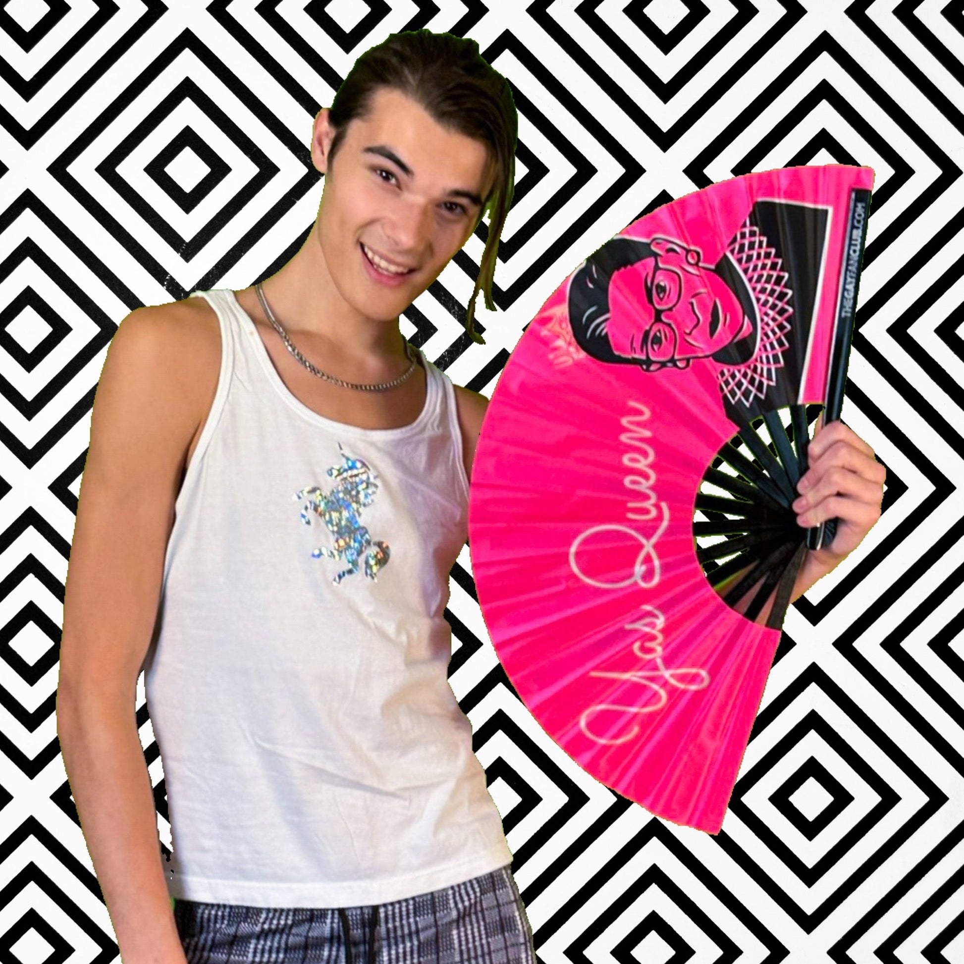 Clack Hand Fan - Yas Queen (RBG) clack-hand-fan-yas-queen-rbg-lifestyle