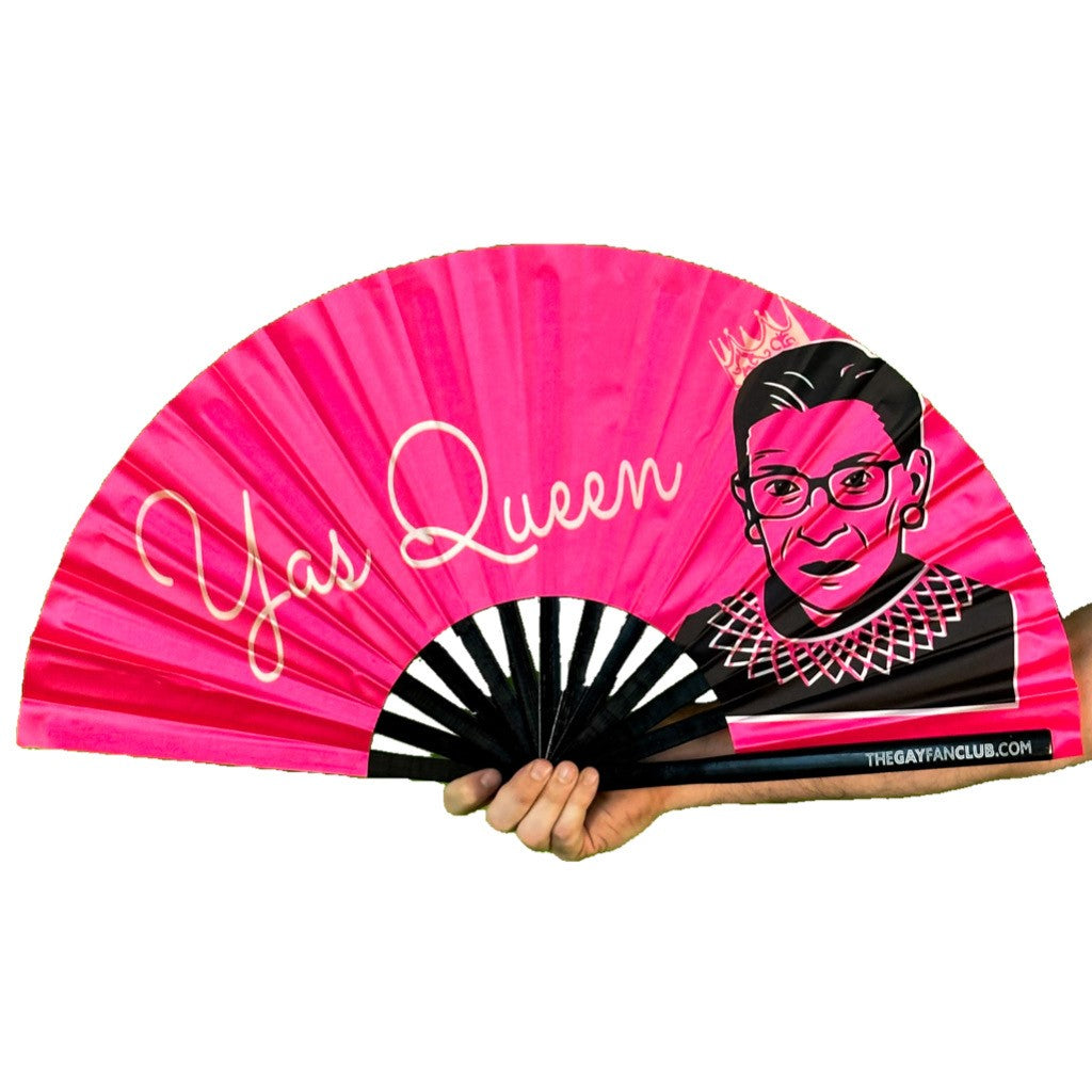 Clack Hand Fan - Yas Queen (RBG) clack-hand-fan-yas-queen-rbg