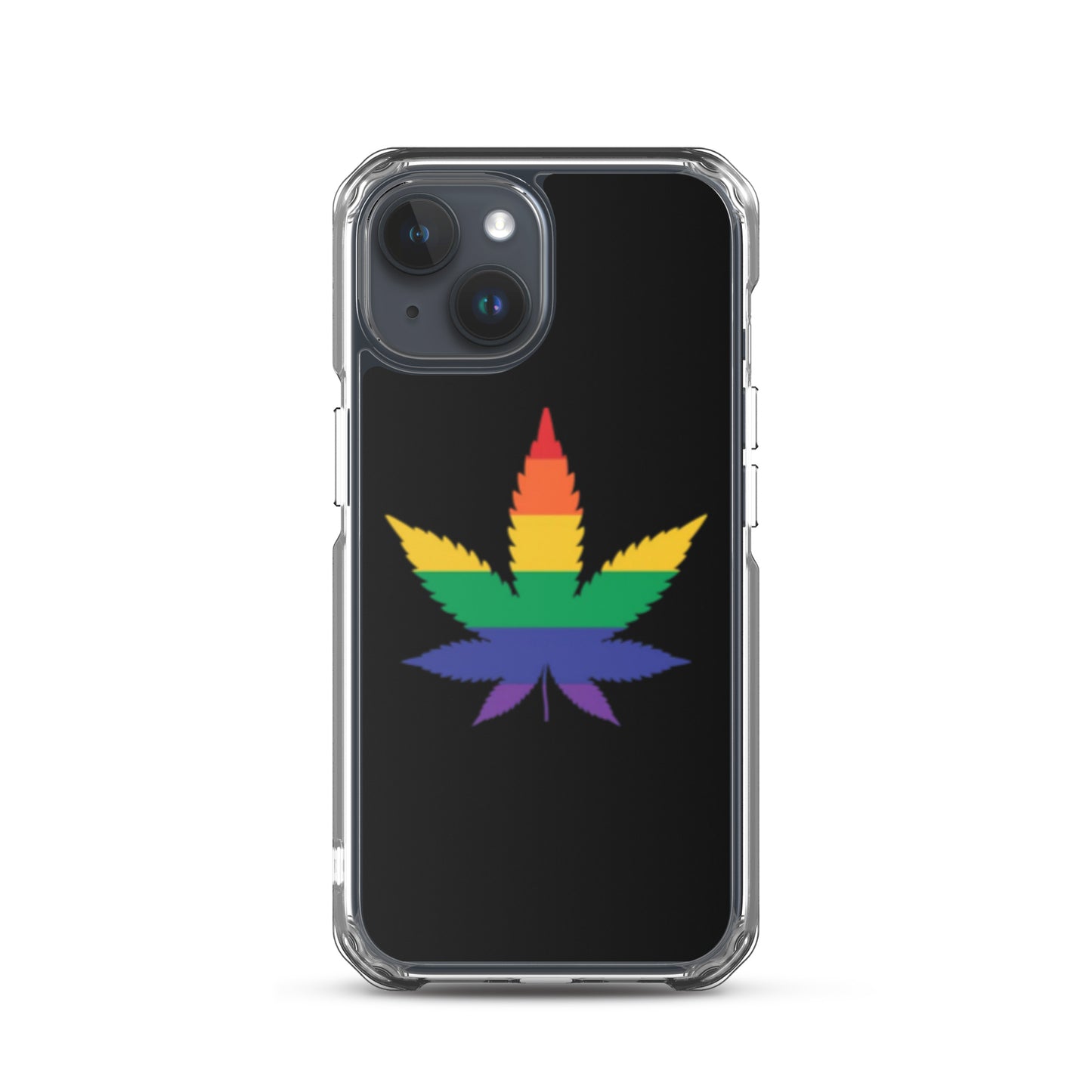 LGBTQ Pride Apple iPhone Case - Weed iPhone 15 Pride clear-case-for-iphone-iphone-15-case-on-phone-66f83b04d45ff