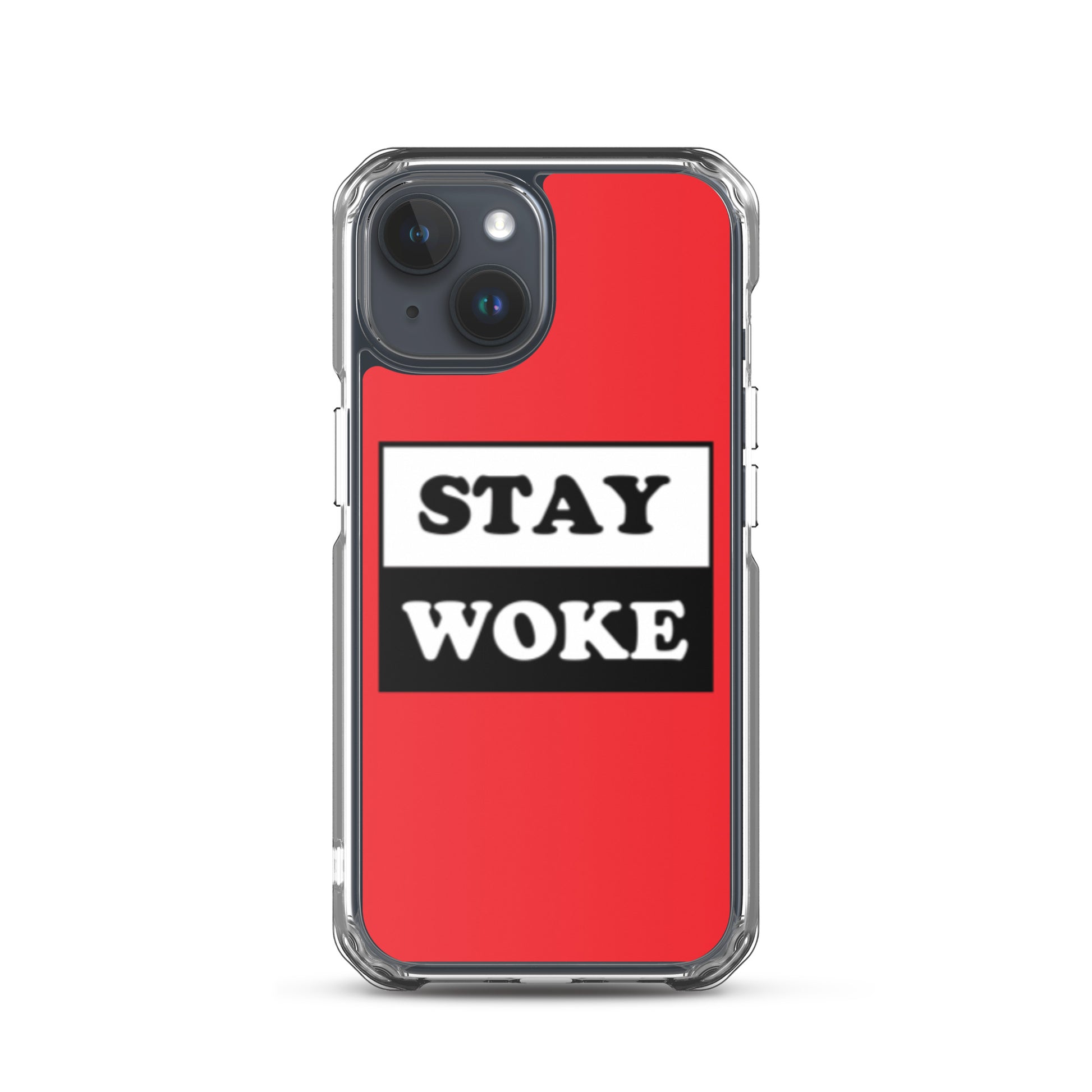 Stay Woke Apple iPhone Cell Phone Case iPhone 15 clear-case-for-iphone-iphone-15-case-on-phone-66f83b5e3307c