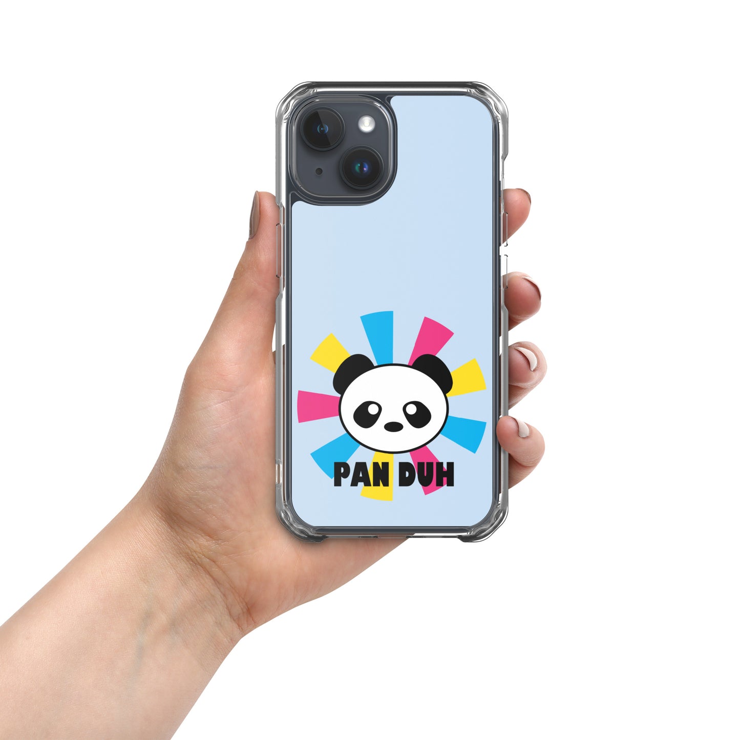 Pansexual Pan Pride Apple iPhone Case - Pan Duh iPhone 15 clear-case-for-iphone-iphone-15-case-on-phone-674cd99b0131d