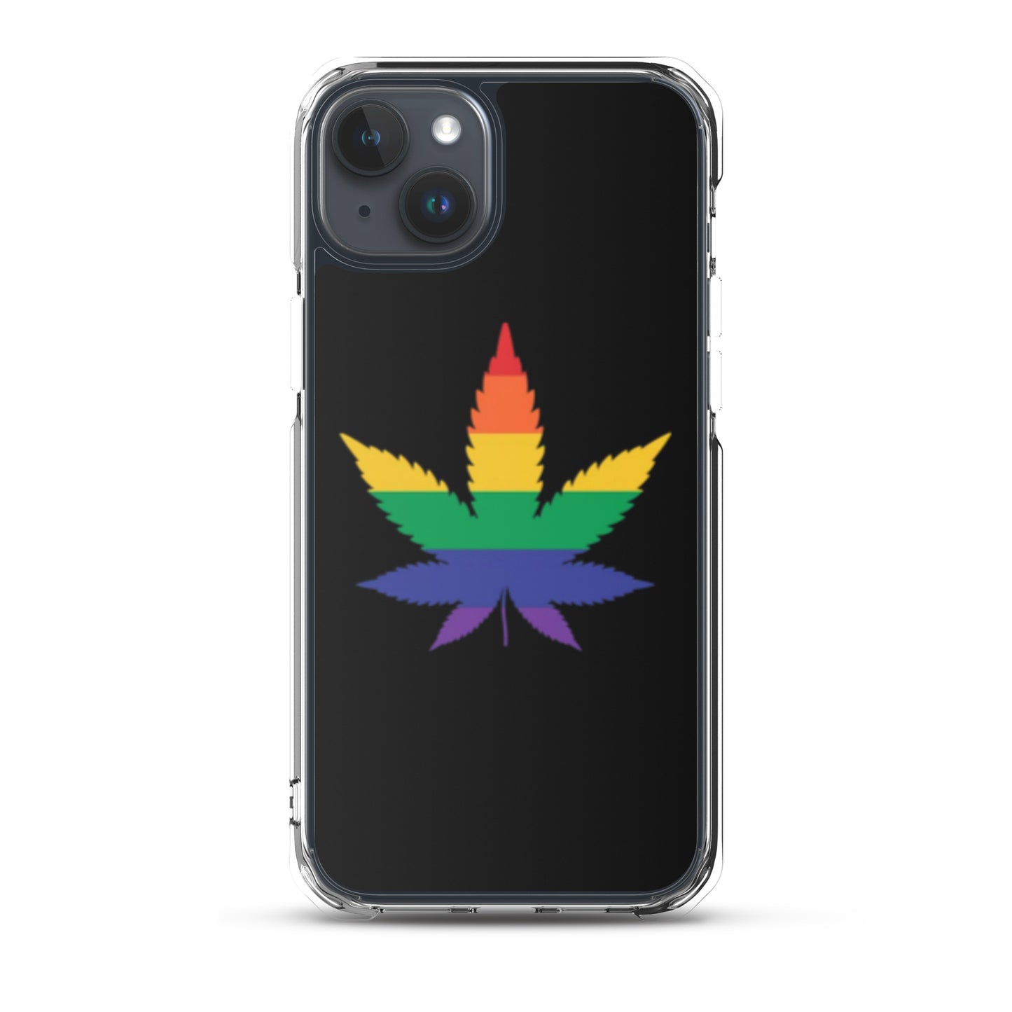 LGBTQ Pride Apple iPhone Case - Weed iPhone 15 Plus Pride clear-case-for-iphone-iphone-15-plus-case-on-phone-66f83b04d7374