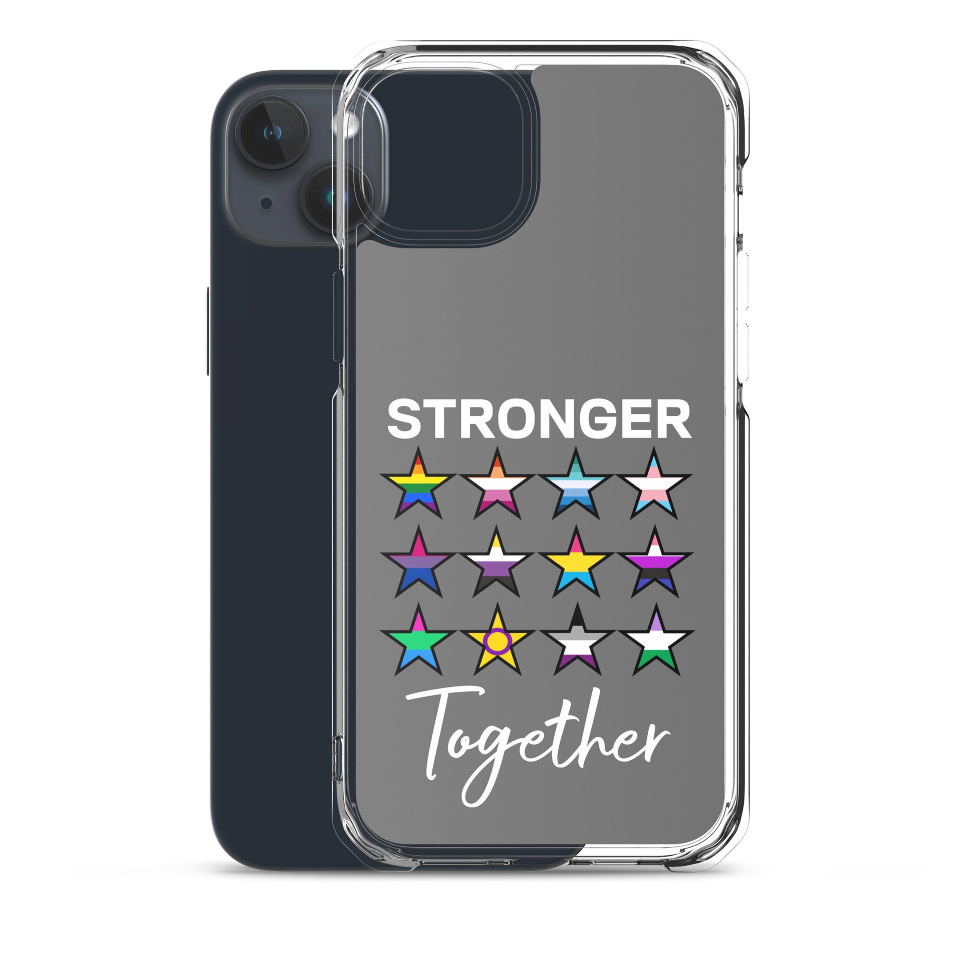 LGBTQ Pride Apple iPhone Case - Stronger Together clear-case-for-iphone-iphone-15-plus-case-with-phone-66f83be611293