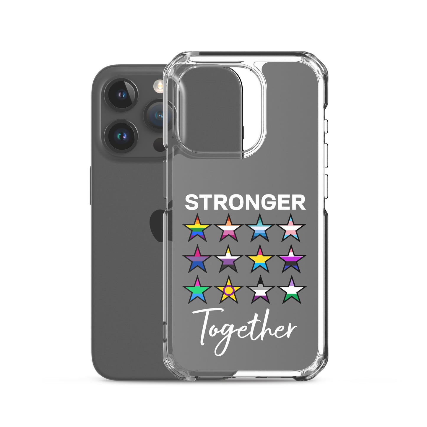 LGBTQ Pride Apple iPhone Case - Stronger Together clear-case-for-iphone-iphone-15-pro-case-with-phone-66f83be6116a0