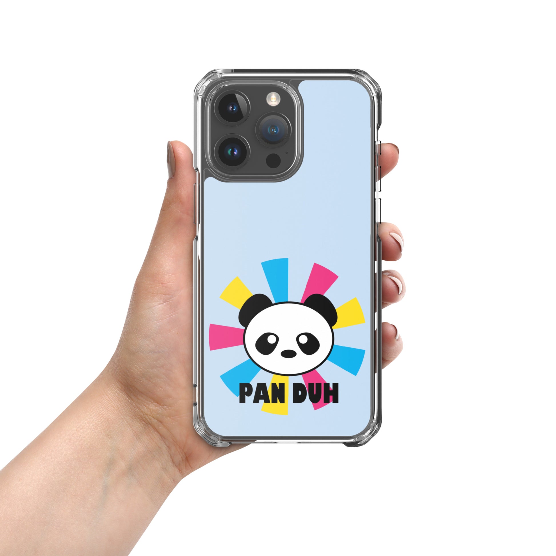 Pansexual Pan Pride Apple iPhone Case - Pan Duh iPhone 15 Pro Max clear-case-for-iphone-iphone-15-pro-max-case-on-phone-674cd99b011e2