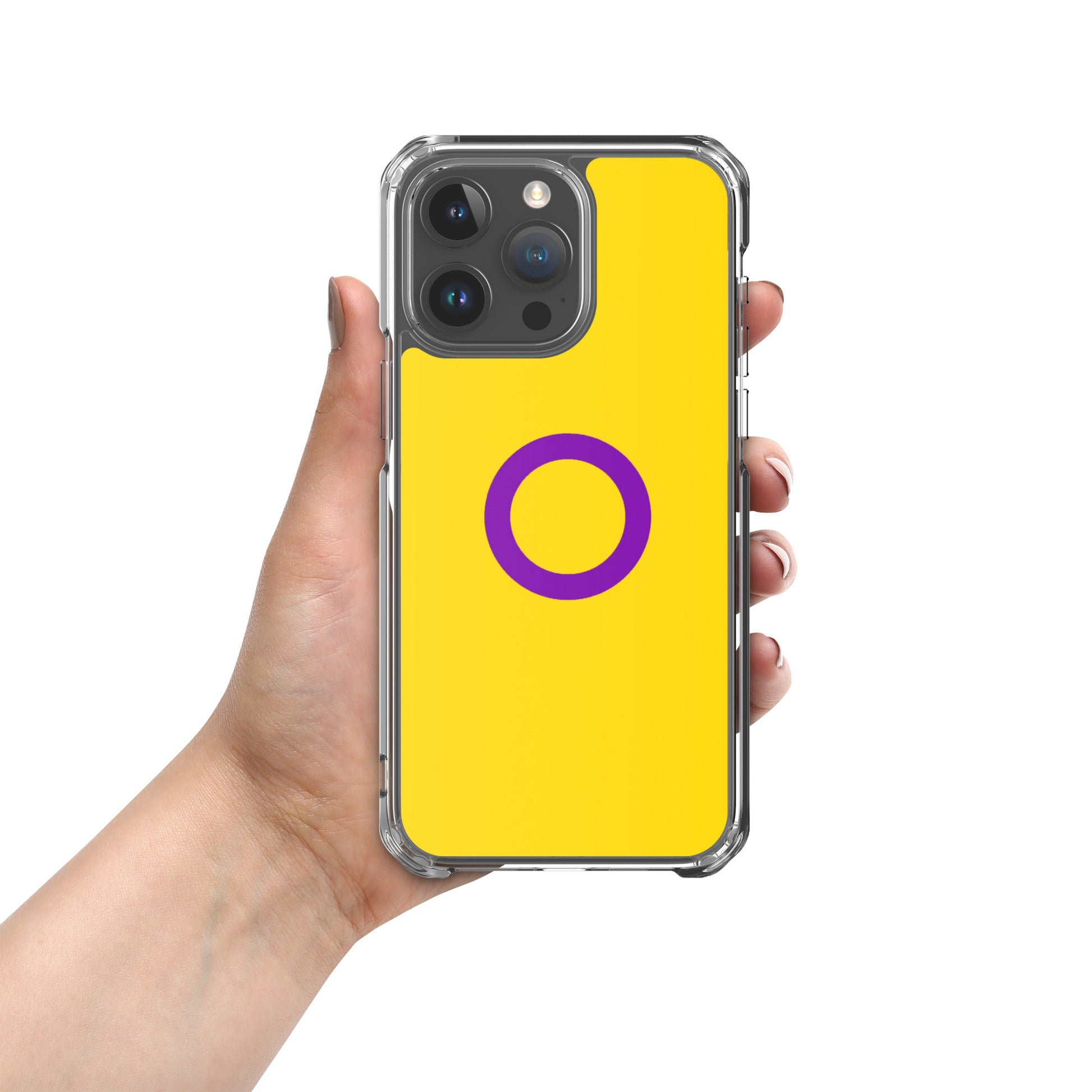 Intersex Pride Flag Apple iPhone Cell Phone Case iPhone 15 Pro Max Intersex clear-case-for-iphone-iphone-15-pro-max-case-on-phone-674cdacd02692