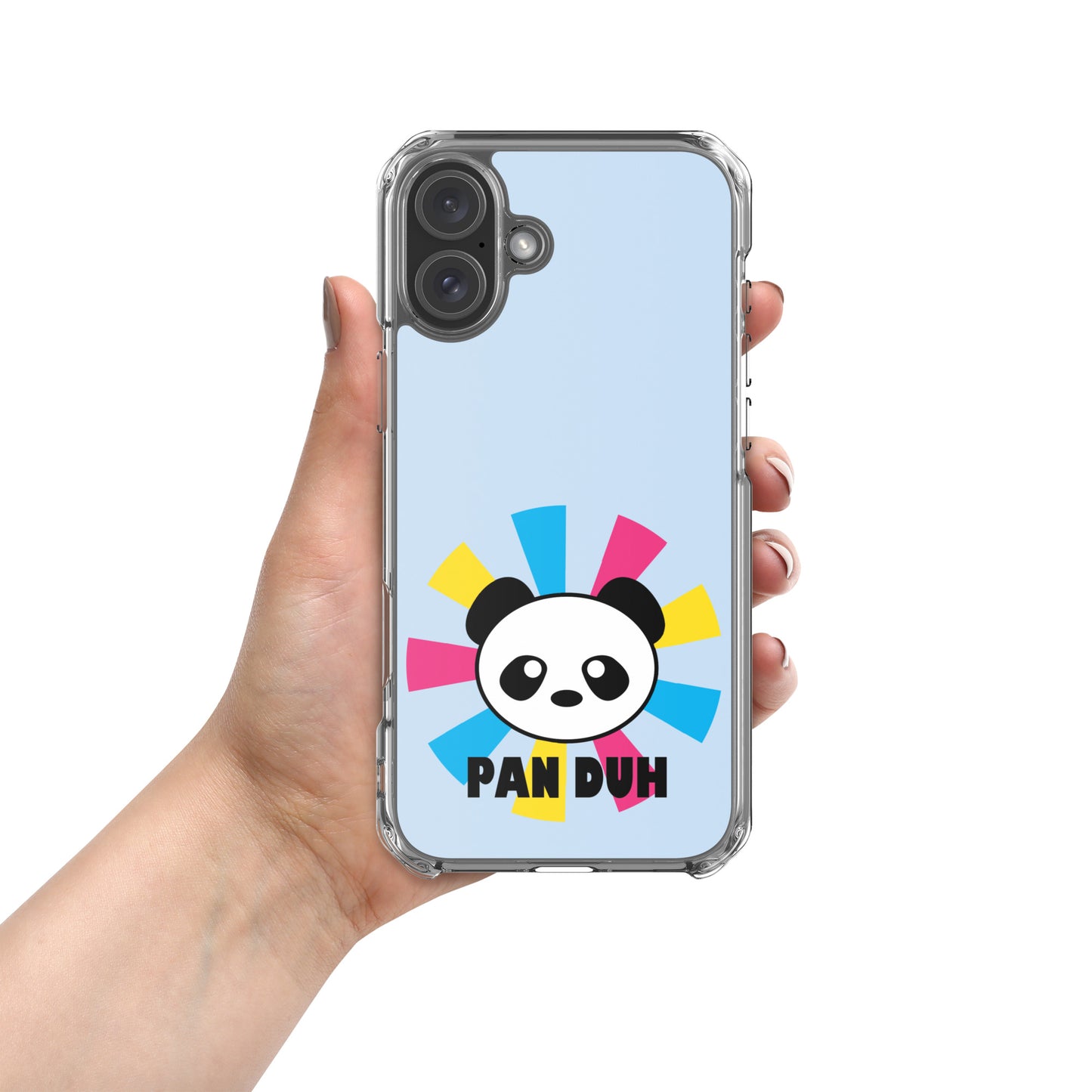 Pansexual Pan Pride Apple iPhone Case - Pan Duh iPhone 16 Plus clear-case-for-iphone-iphone-16-plus-case-on-phone-674cd99b013cf