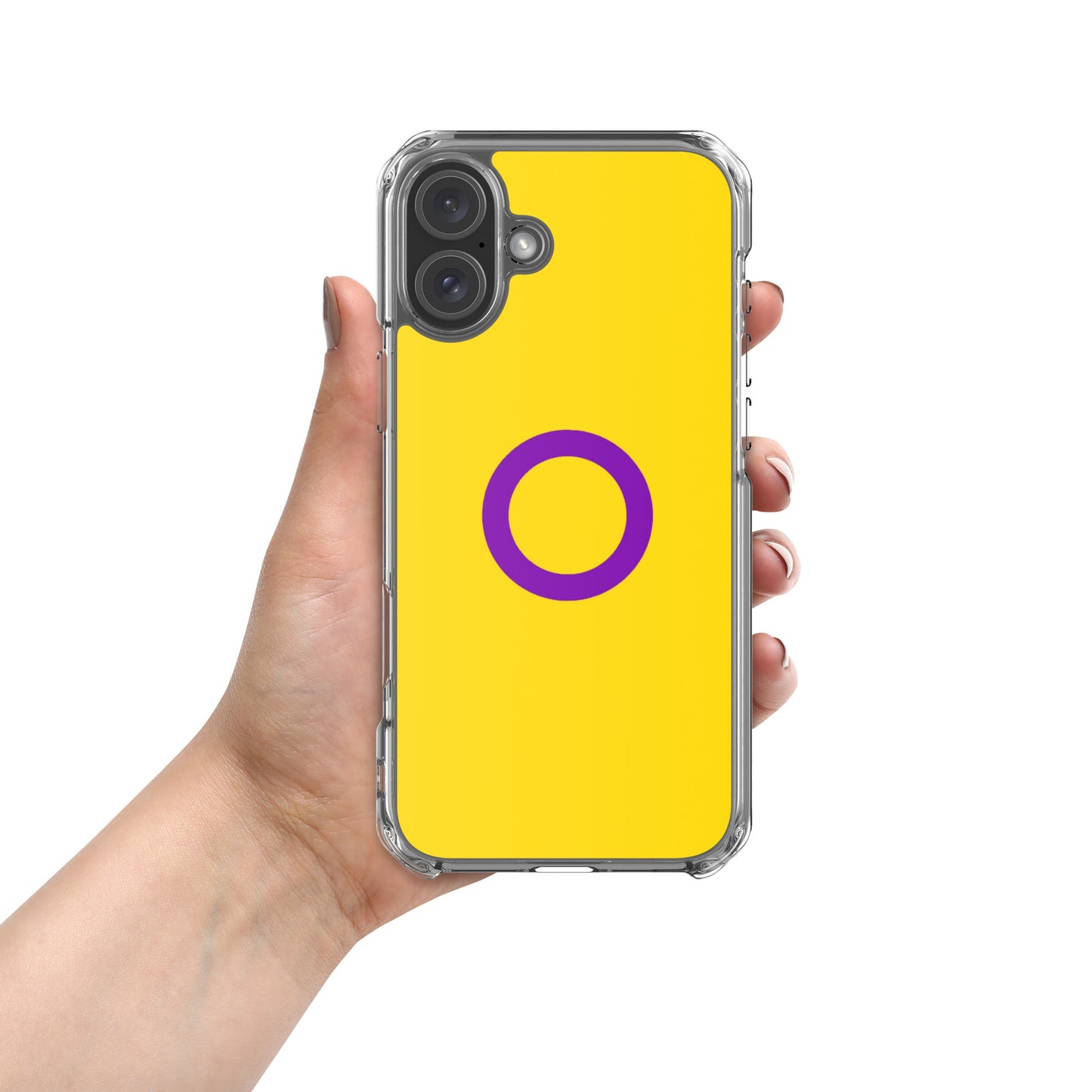 Intersex Pride Flag Apple iPhone Cell Phone Case iPhone 16 Plus Intersex clear-case-for-iphone-iphone-16-plus-case-on-phone-674cdacd02839