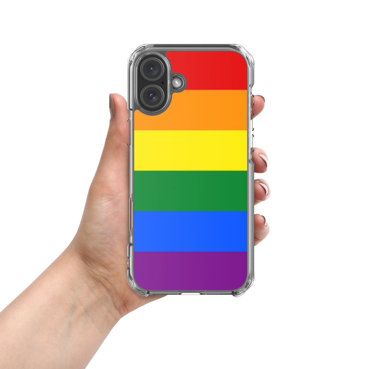 LGBTQ Pride Flag Apple iPhone Case iPhone 16 Plus Pride clear-case-for-iphone-iphone-16-plus-case-on-phone-674cde21be85d