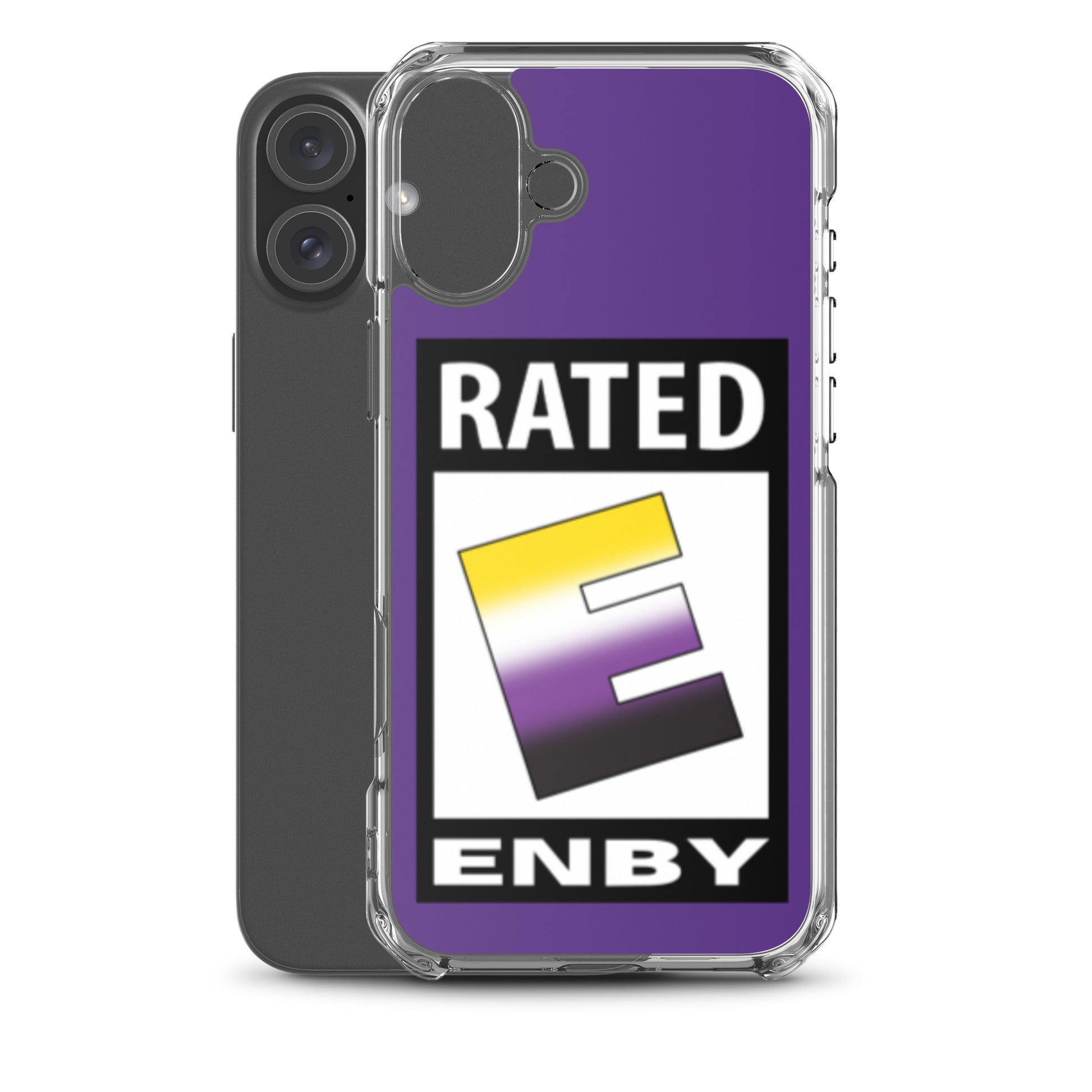 Nonbinary Enby Pride Apple iPhone Cell Phone Case - Rated E for Enby clear-case-for-iphone-iphone-16-plus-case-with-phone-66f83abec71c4