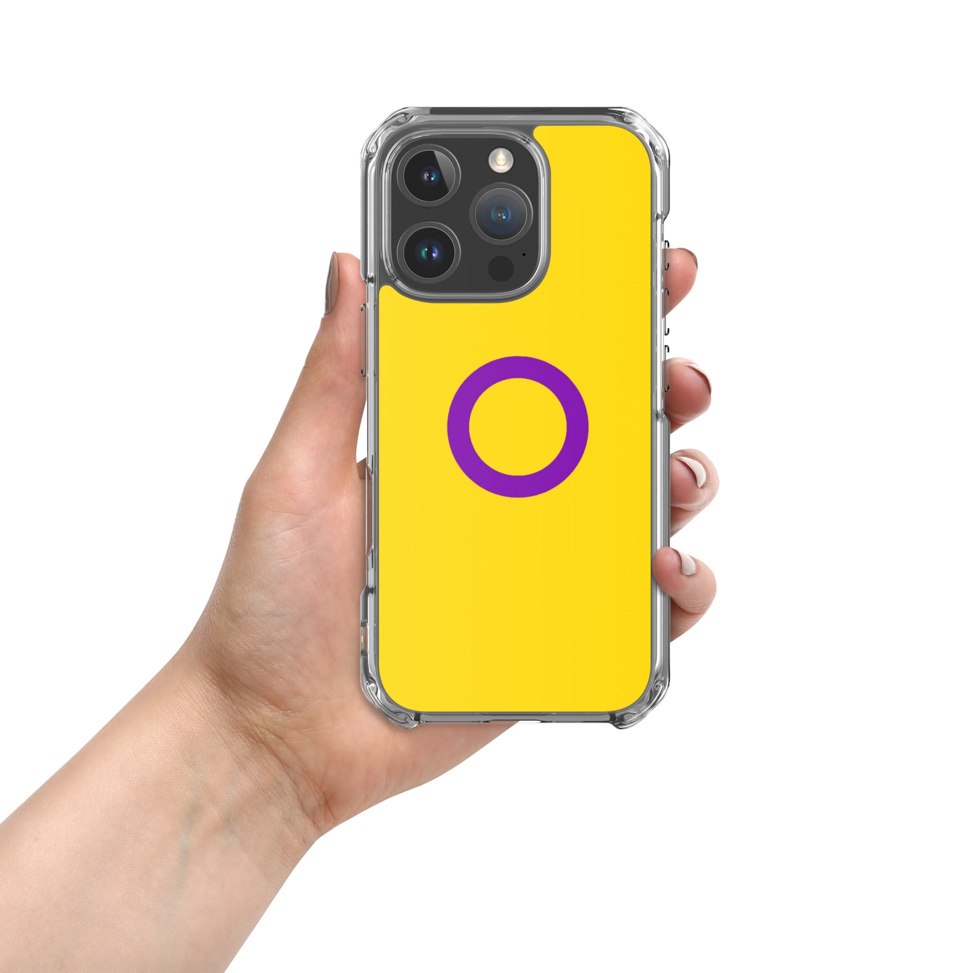 Intersex Pride Flag Apple iPhone Cell Phone Case iPhone 16 Pro Intersex clear-case-for-iphone-iphone-16-pro-case-on-phone-674cdacd02903