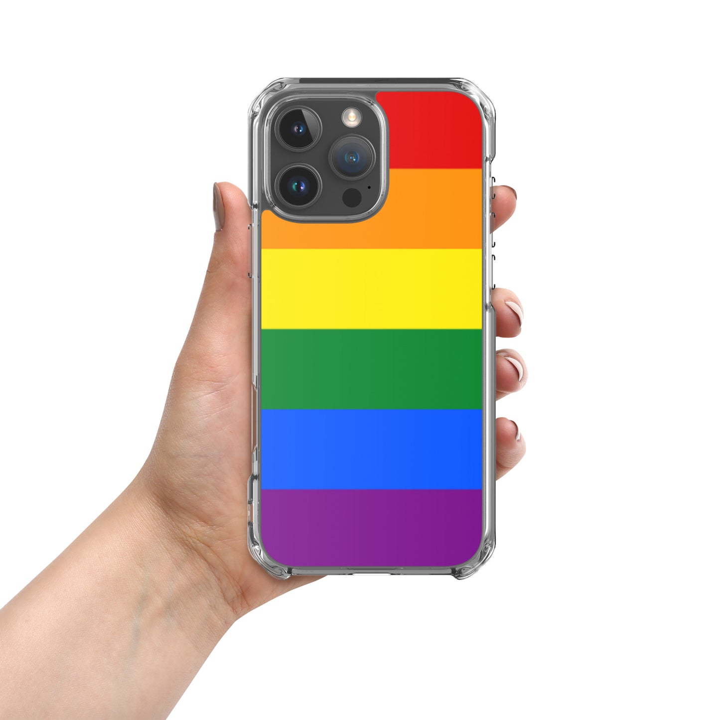 LGBTQ Pride Flag Apple iPhone Case iPhone 16 Pro Max Pride clear-case-for-iphone-iphone-16-pro-max-case-on-phone-674cde21bdc0e