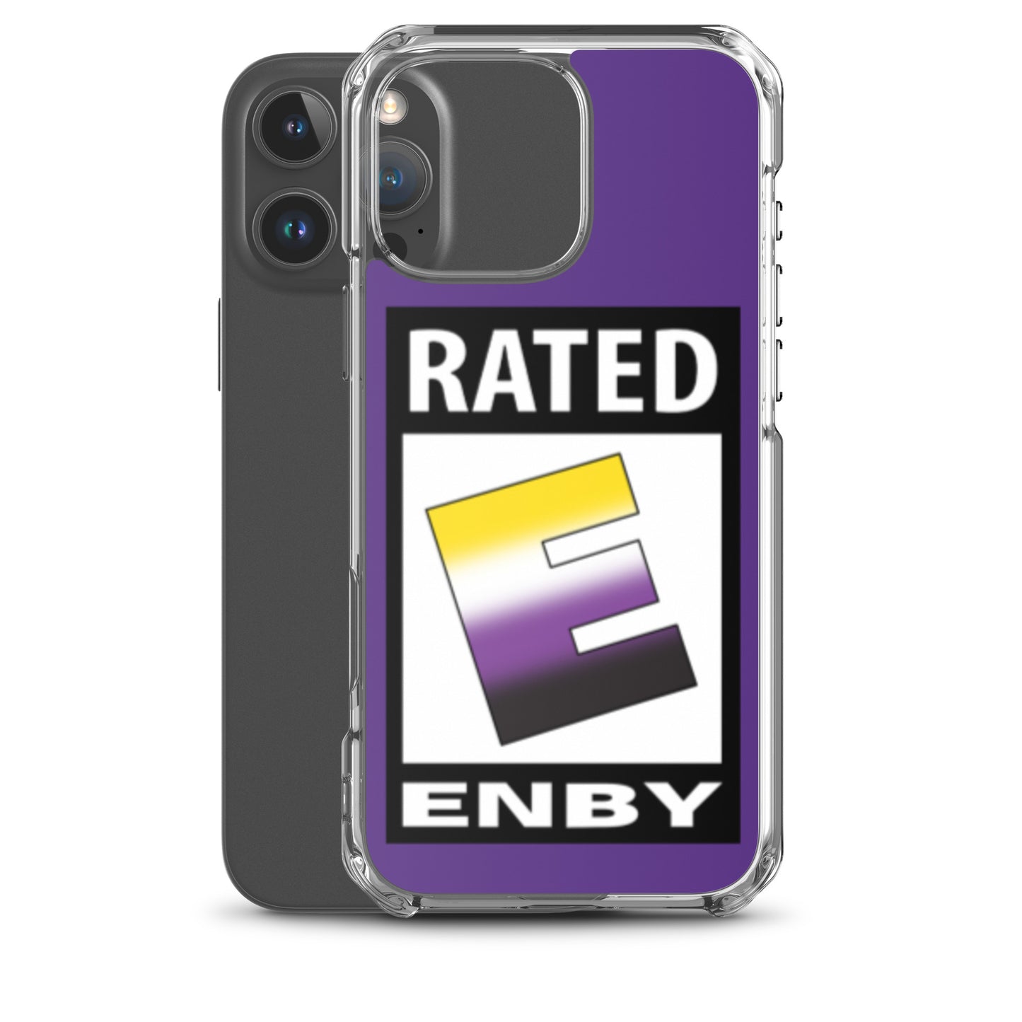 Nonbinary Enby Pride Apple iPhone Cell Phone Case - Rated E for Enby clear-case-for-iphone-iphone-16-pro-max-case-with-phone-66f83abec73ab