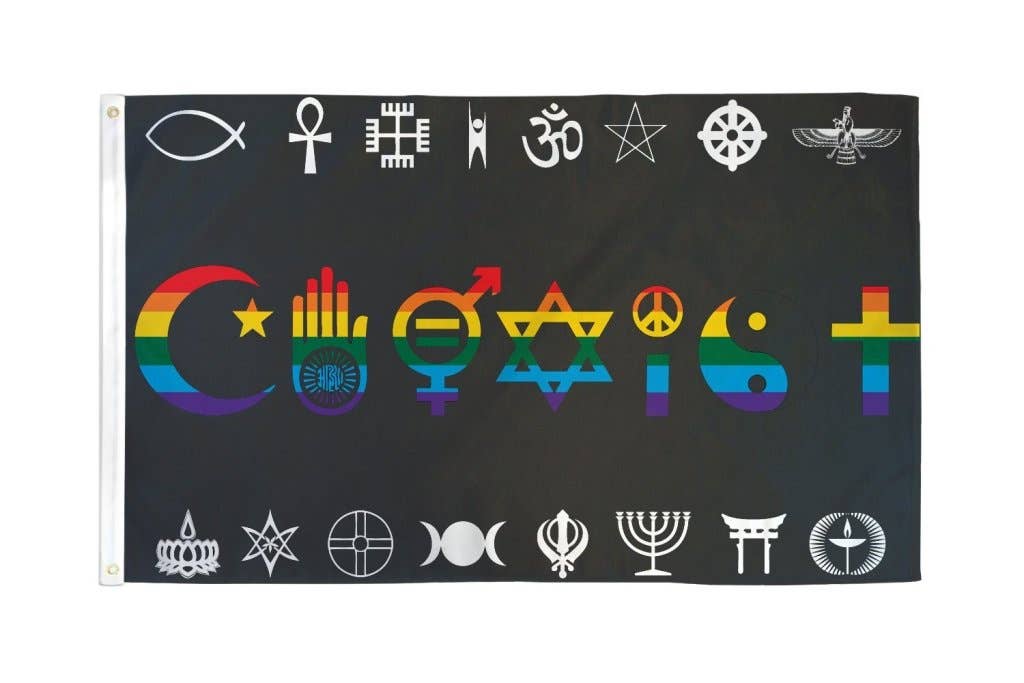 Coexist Flag 3x5 - Rainbow coexist-flag-3x5-rainbow-detail Flags