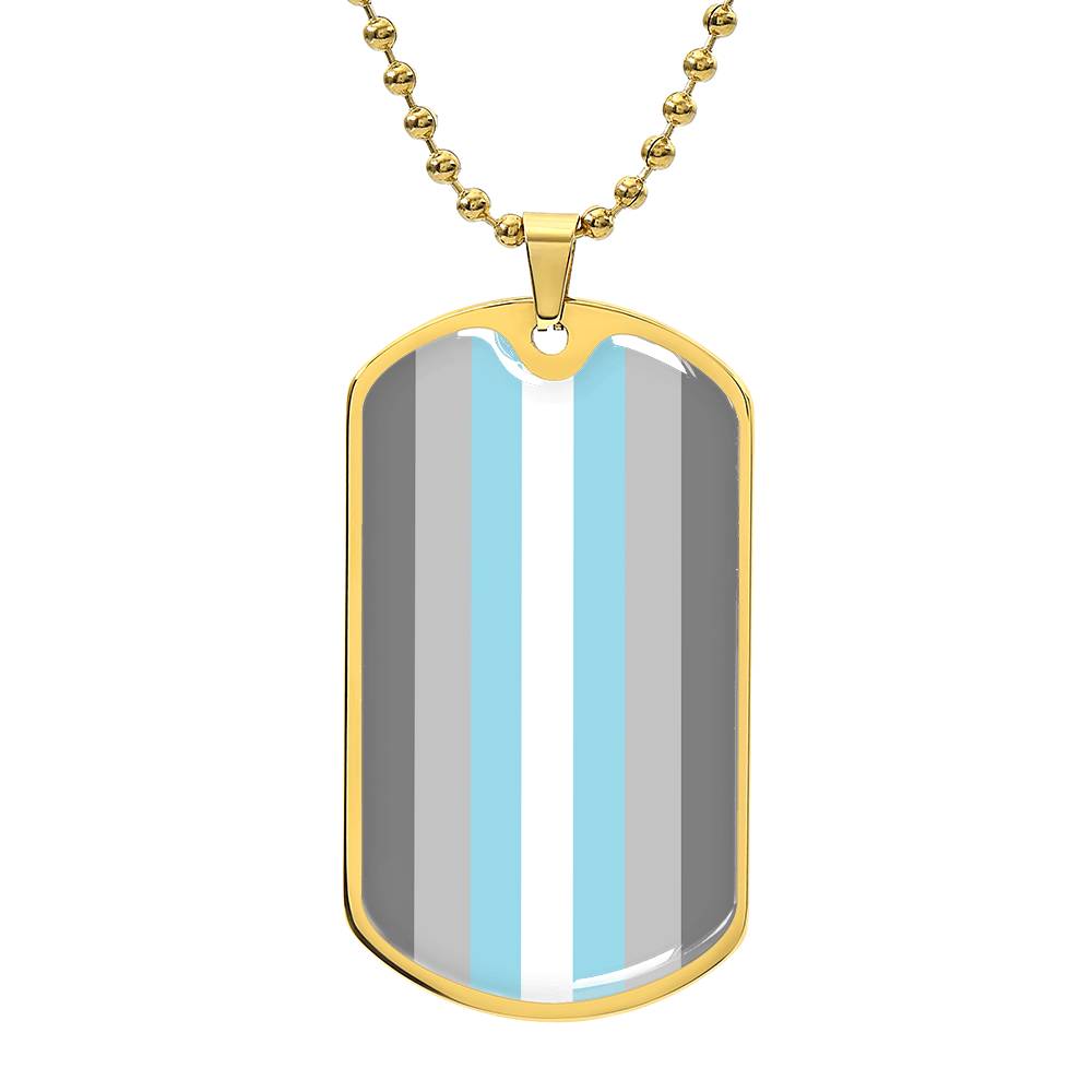 Demiboy Pride Military Dog Tag Necklace Gold Demiboy demiboy-Pride-Military-Dog-Tag-Necklace-gold