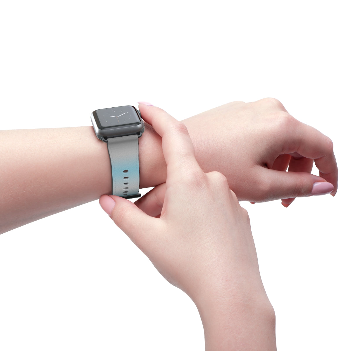 Demiboy Pride Apple Watch Band Strap In Ombre worn on wrist