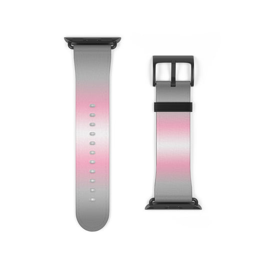Demigirl Pride Apple Watch Band Strap In Ombre 38 - 41 mm Black Matte