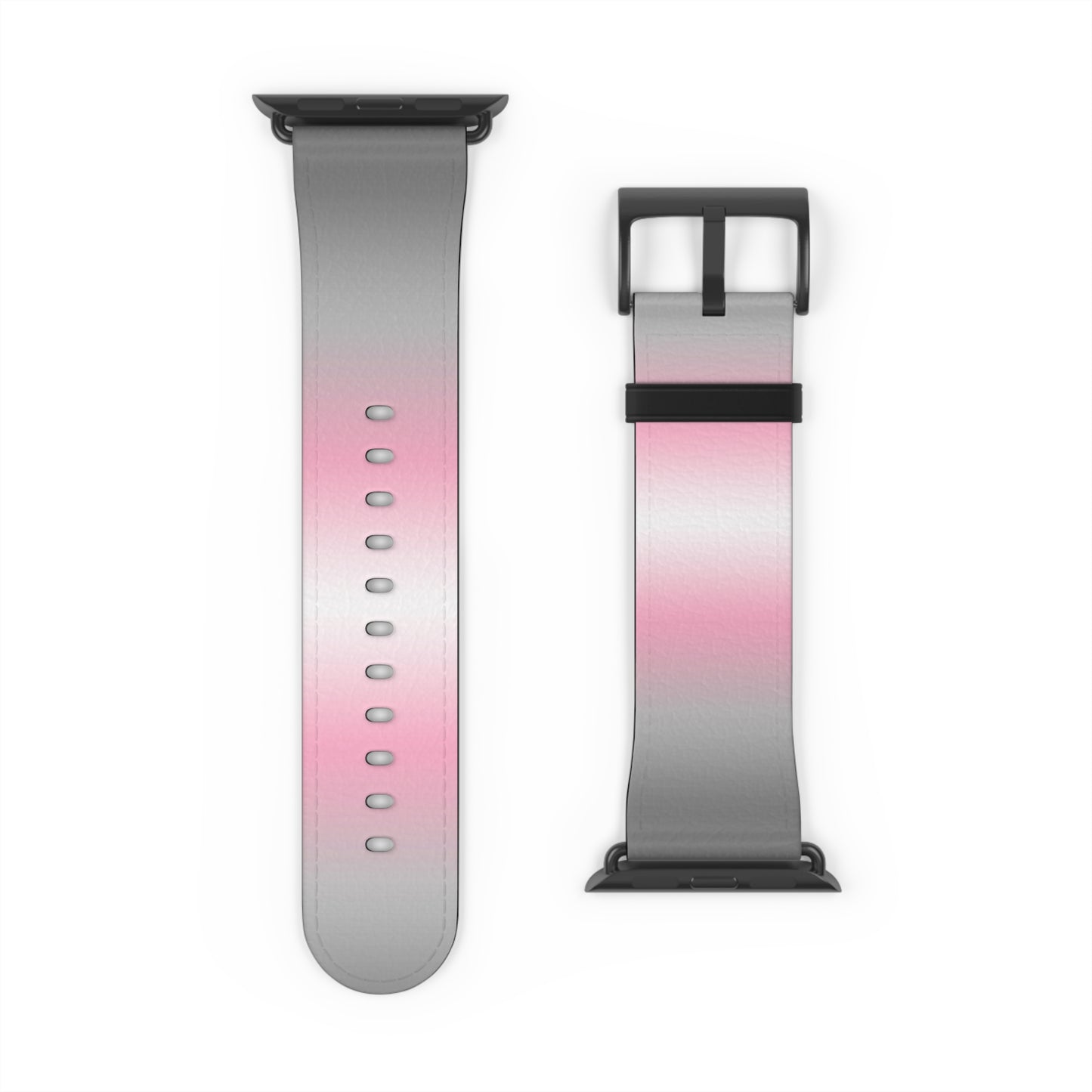 Demigirl Pride Apple Watch Band Strap In Ombre 42 - 45 mm Black Matte