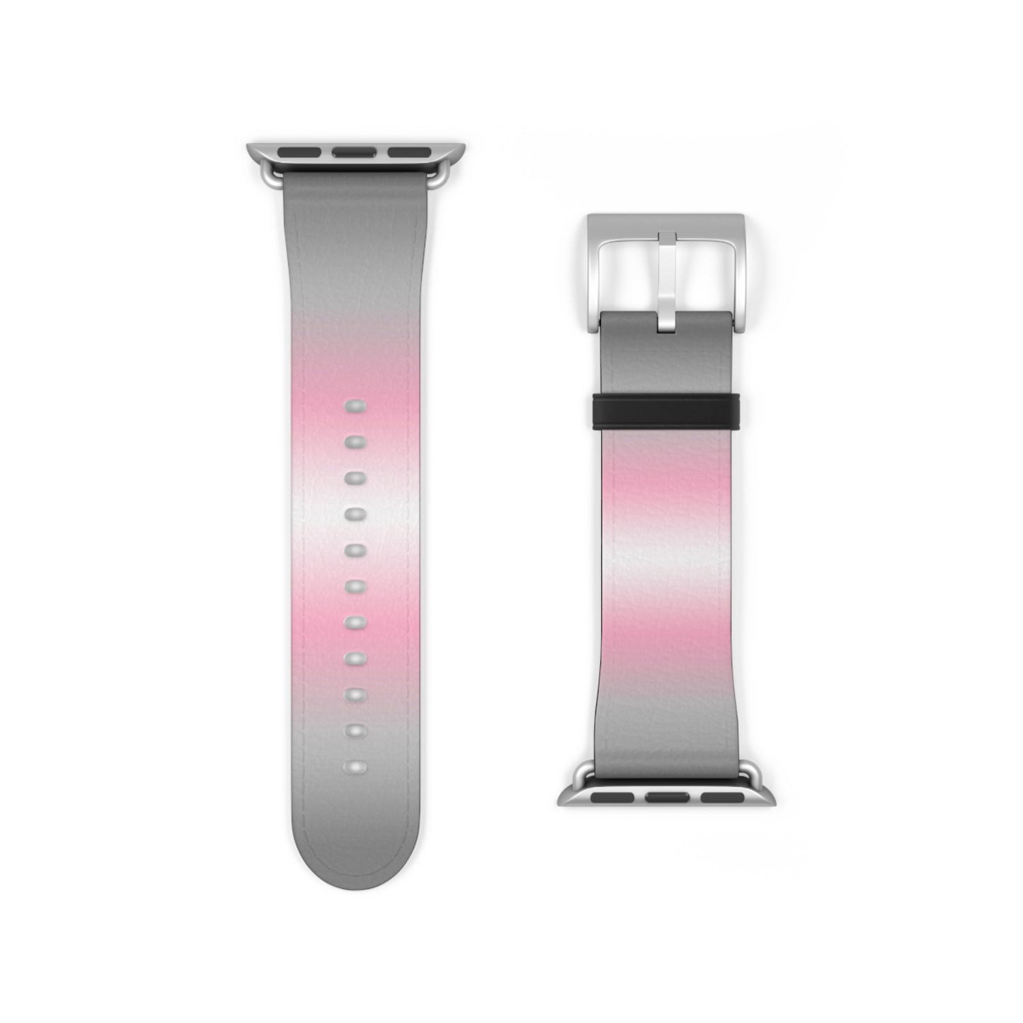 Demigirl Pride Apple Watch Band Strap In Ombre 38 - 41 mm Silver Matte
