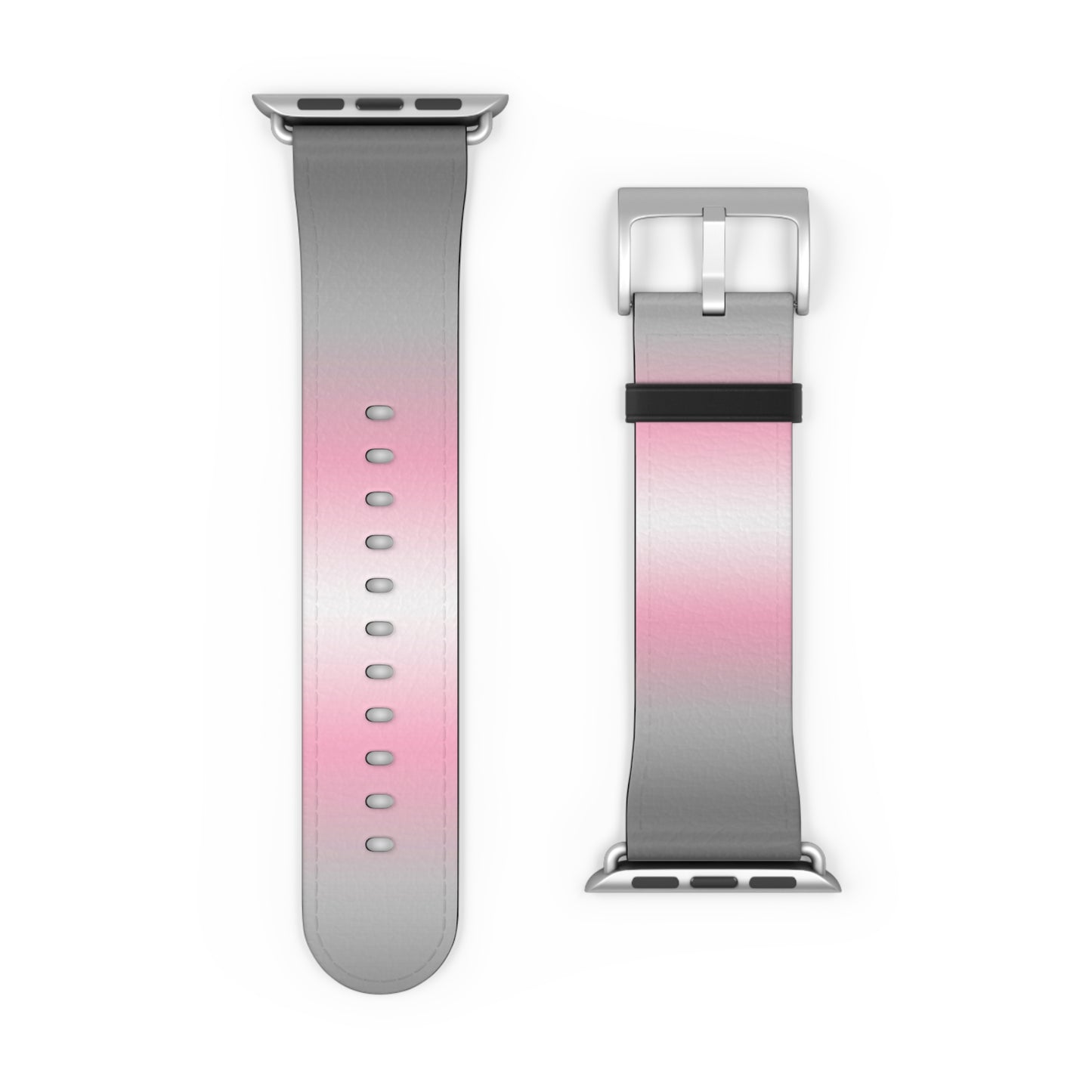 Demigirl Pride Apple Watch Band Strap In Ombre 42 - 45 mm Silver Matte