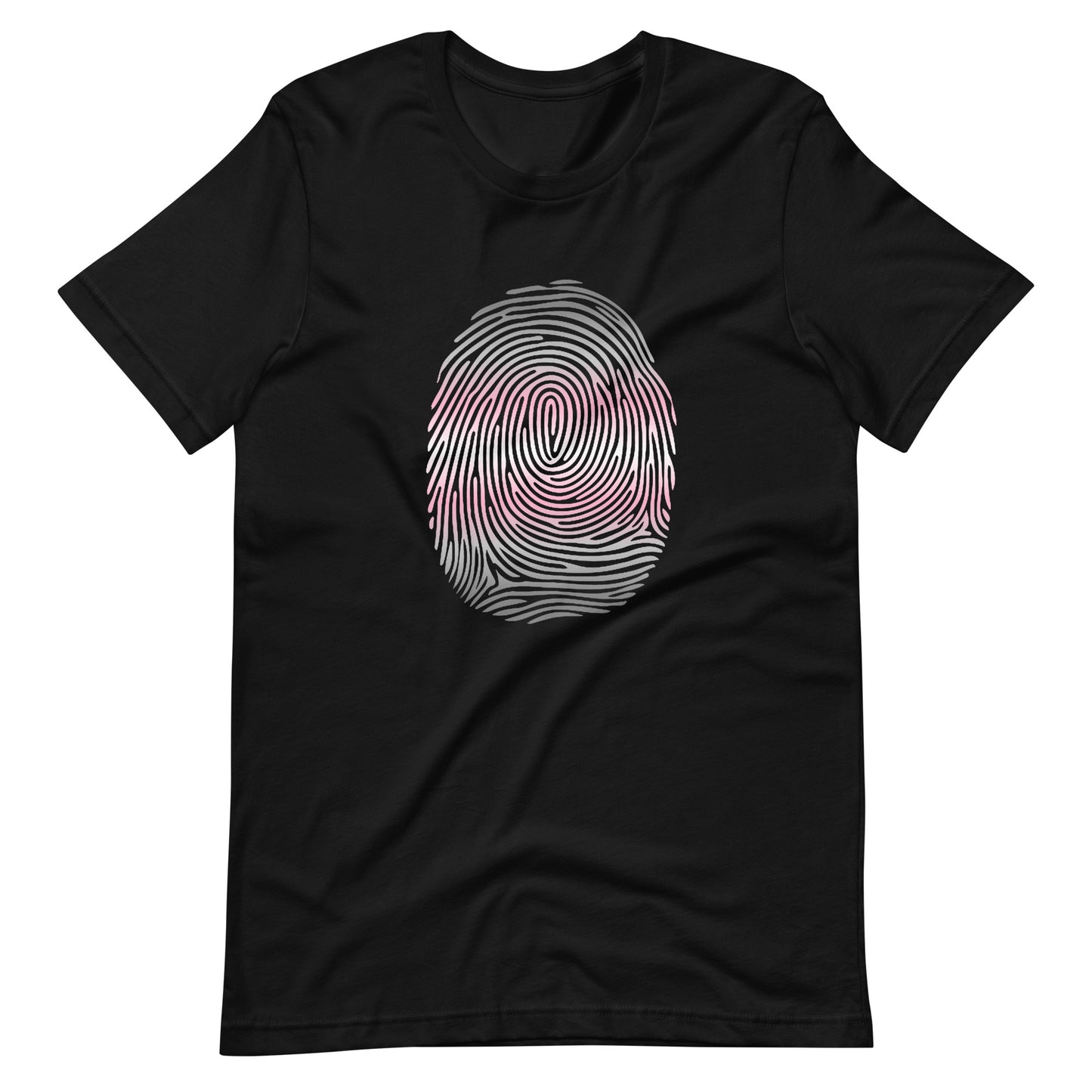 Demigirl Pride Identity Fingerprint Shirt Black Demigirl demigirl-pride-demi-girl-identity-fingerprint-shirt-black-front