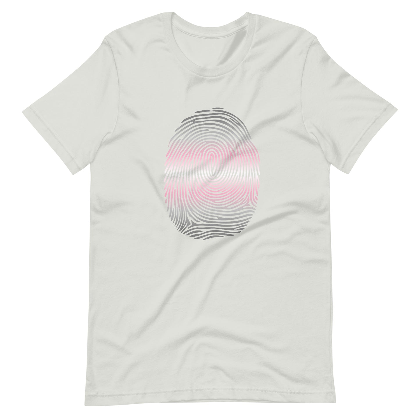 Demigirl Pride Identity Fingerprint Shirt Silver Demigirl demigirl-pride-demi-girl-identity-fingerprint-shirt-silver-front