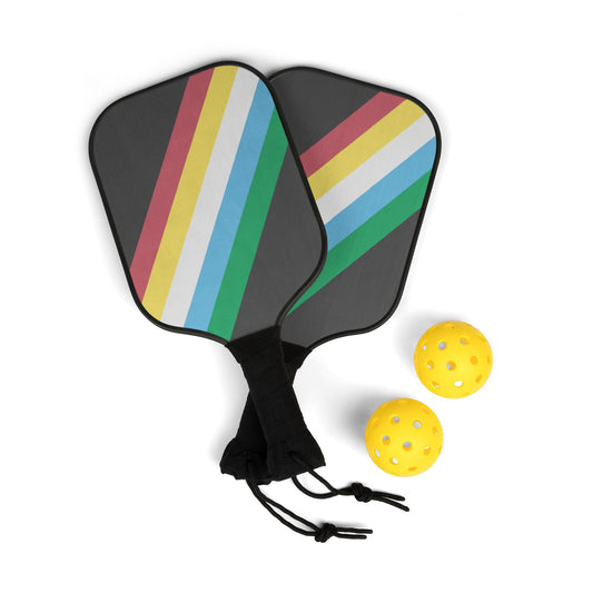 Disability Pride Pickleball Paddle Set with Balls 7.5'' × 15.5'' disability-pride-pickleball-paddle-set-with-balls-front