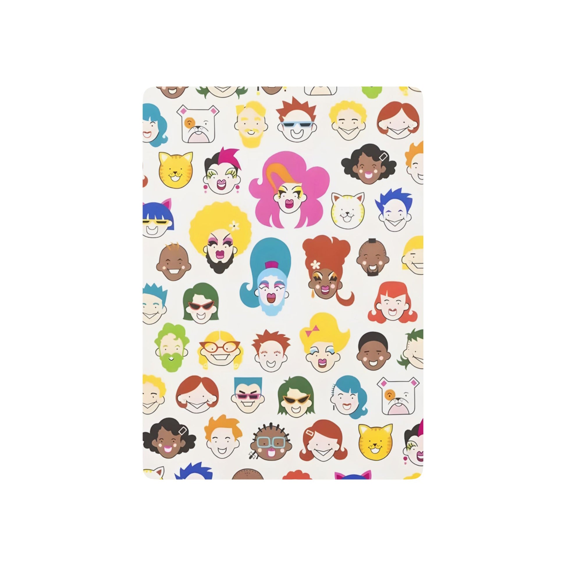 Drag Face Poker Playing Cards 2.5" x 3.5" White Semi Glossy drag-face-poker-playing-cards-detail