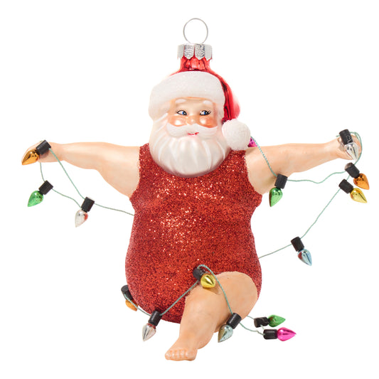 Drag Santa "Sleighed It" - Hand Blown Glass Holiday Ornament drag-santa-sleighed-it-hand-blown-LGBT-glass-holiday-christmas-ornament-front