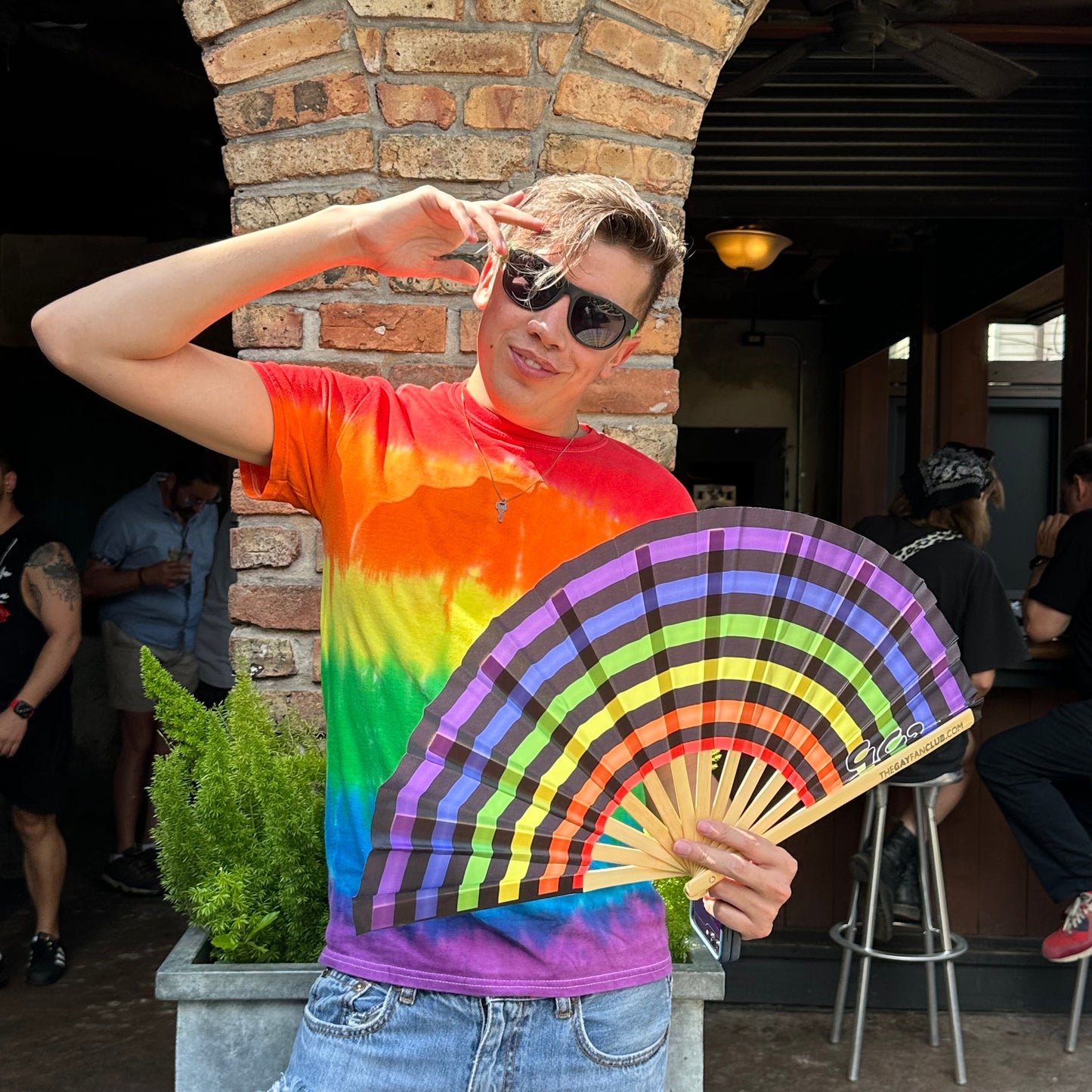 Electric Rainbow Clack Fan electric-rainbow-clack-hand-fan-the-gay-fan-club-lifestyle