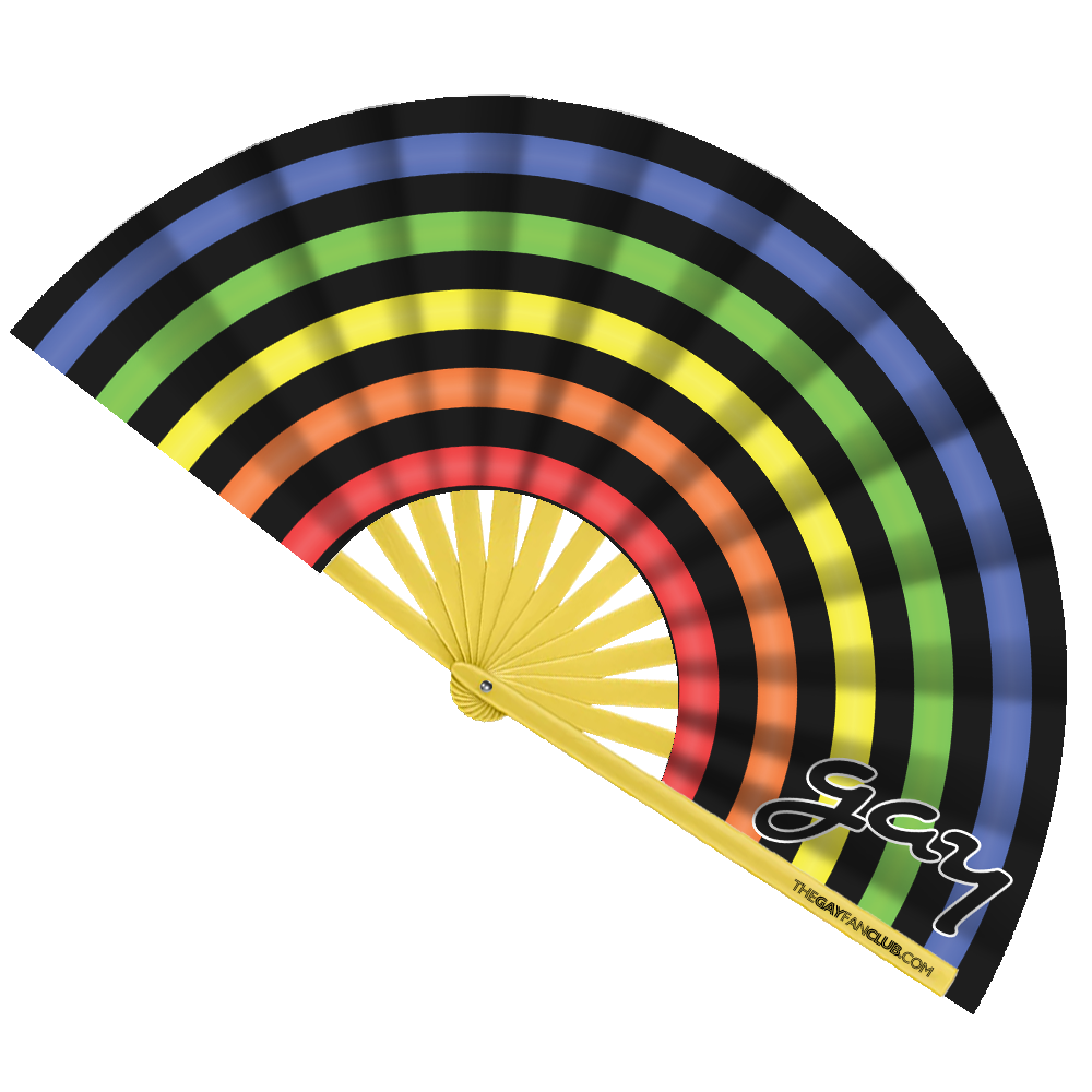 Electric Rainbow Clack Fan electric-rainbow-clack-hand-fan-the-gay-fan-club