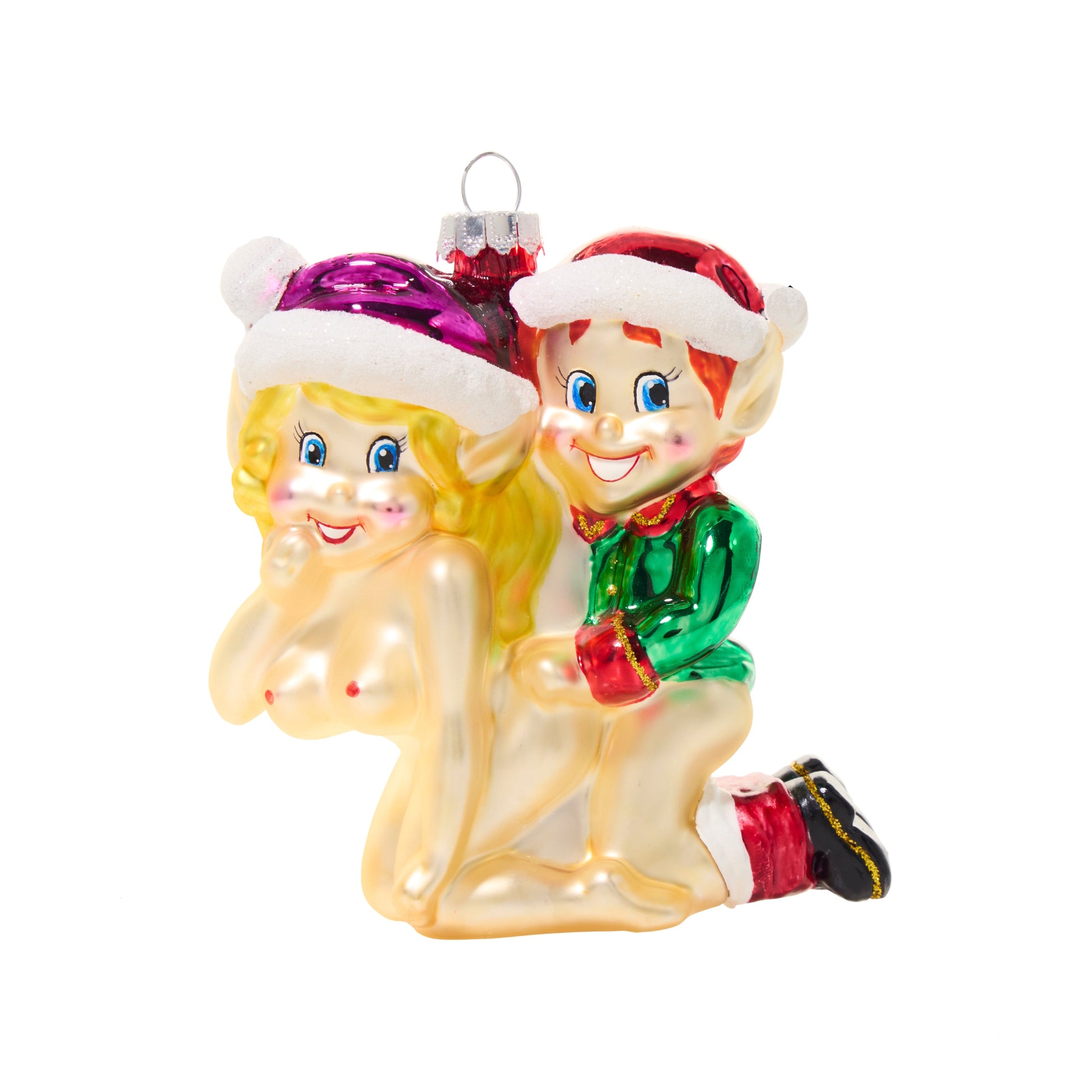 Elfy Style – Hand-Blown Glass Holiday Ornament elfy-style-hand-blown-glass-holiday-christmas-ornament-front