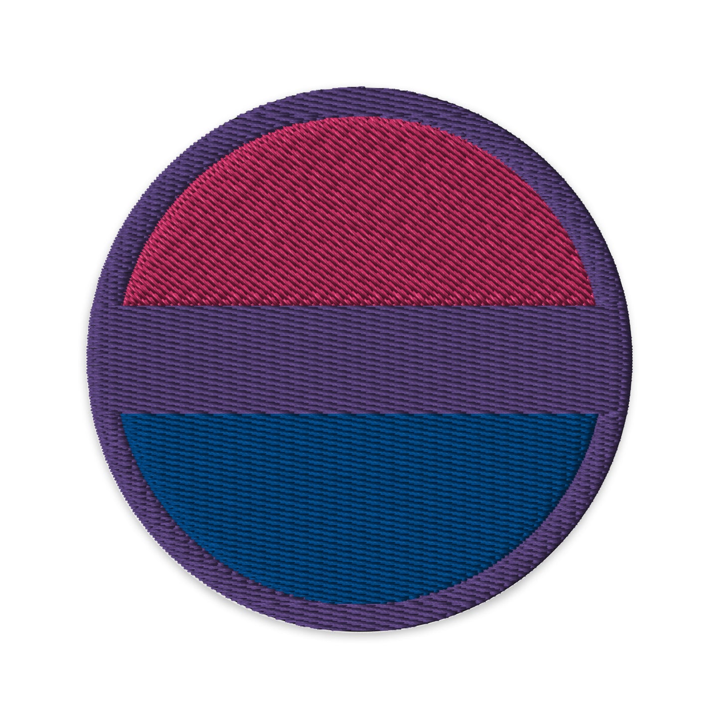 Bisexual Bi Pride Circle Embroidered Patch Bisexual embroidered-patches-black-circular-3-in-front-66c0e2910cb30