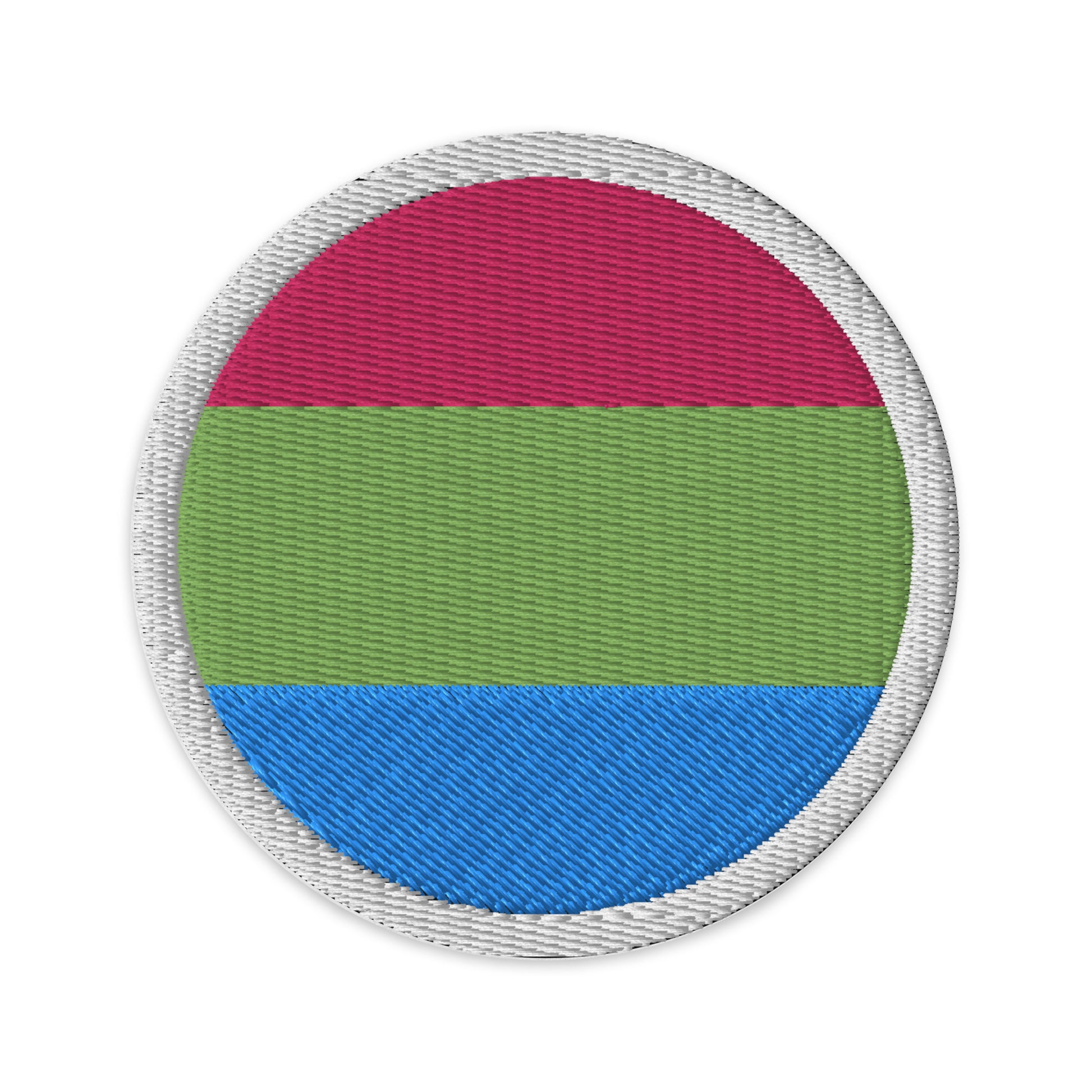 Polysexual Poly Pride Circle Embroidered Patch Polysexual embroidered-patches-black-circular-3-in-front-66c0f46f54b3c