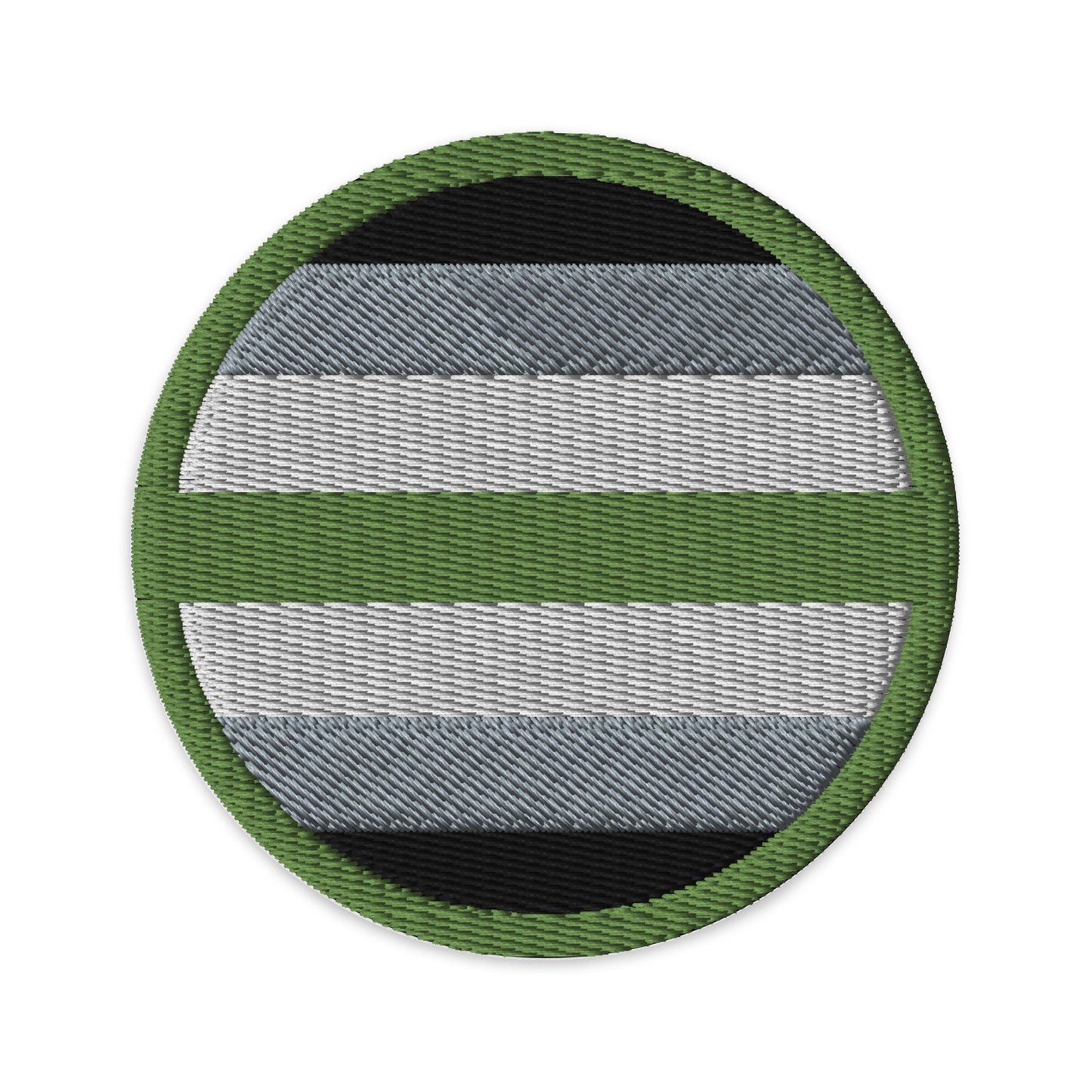 Agender Pride Circle Embroidered Patch Agender embroidered-patches-black-circular-3-in-front-66c0f6753cede