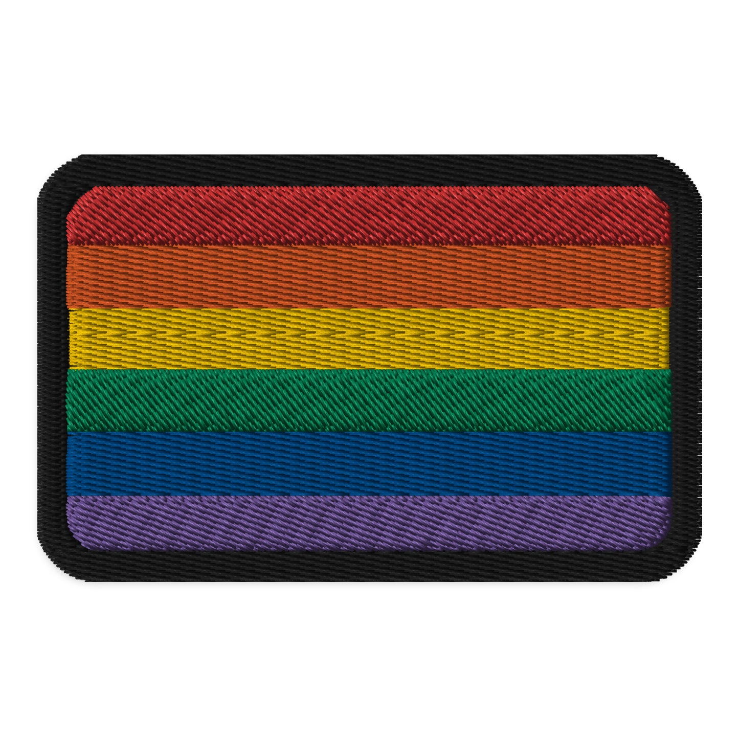 LGBTQ Pride Flag Embroidered Patch Pride embroidered-patches-black-rectangle-3.5x2.25-front-66bffb8e90eb5