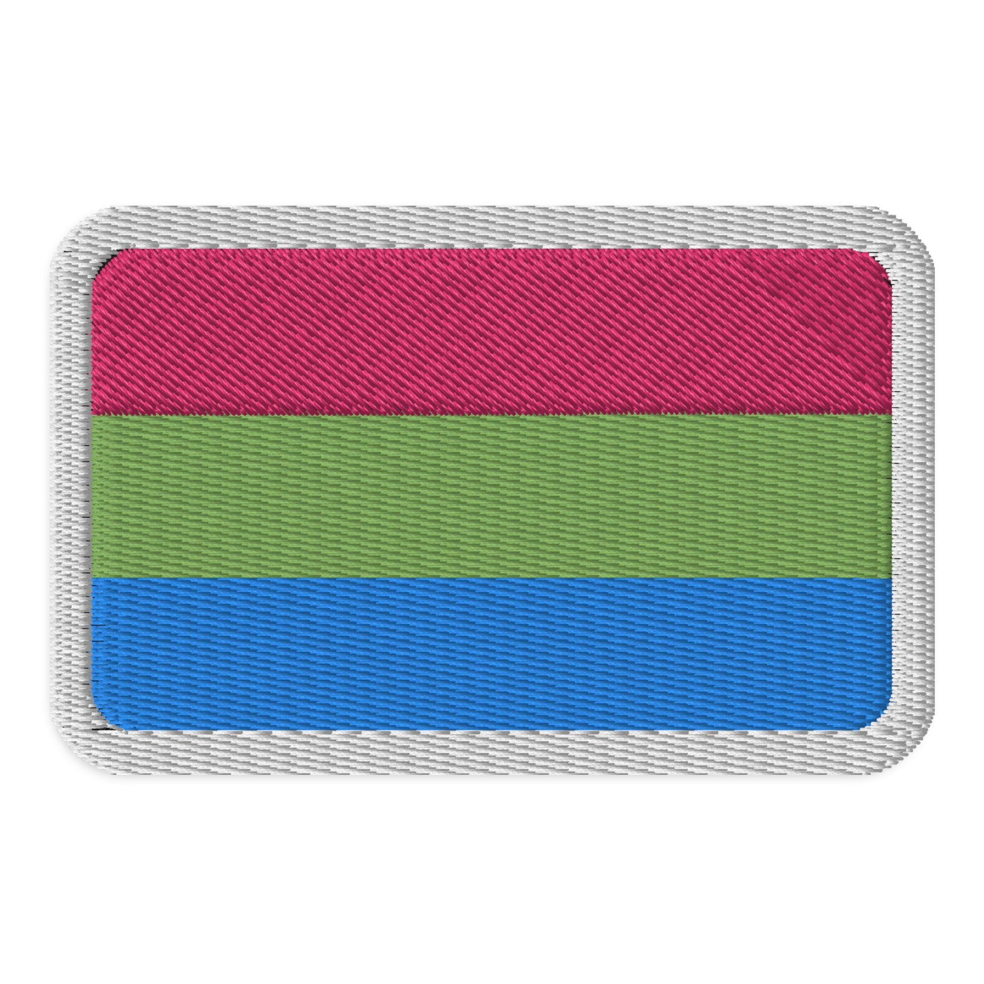 Polysexual Pride Flag Embroidered Patch Polysexual embroidered-patches-black-rectangle-3.5x2.25-front-66bffbdad2266