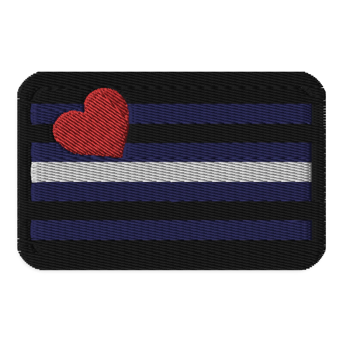 Leather Flag Embroidered Patch Default Title embroidered-patches-black-rectangle-3.5x2.25-front-66bffd4558432