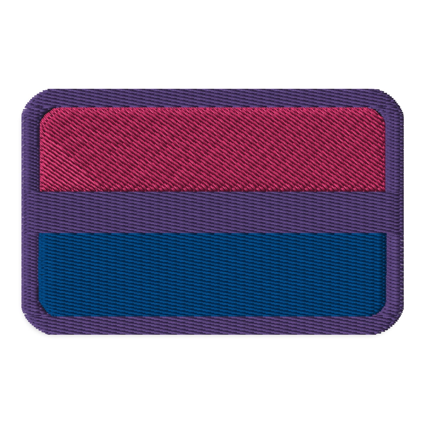 Bisexual Bi Pride Flag Embroidered Patch embroidered-patches-black-rectangle-3.5x2.25-front-66bffff0ef40f